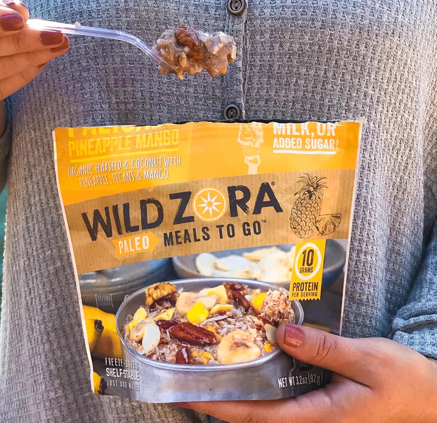 Wild Zora Paleo Freeze Dried Meals for Backpacking & Camping - Healthy Gluten Free & Grain Free Camping Meals/Backpacking Food + No Added Sugar - Great for Travel (Cliffside Coconut Berry 2-Pack)