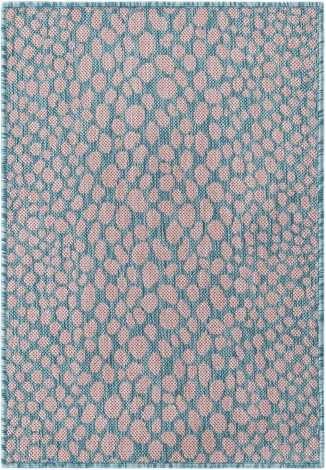 Unique Loom Outdoor Collection Area Rug - Cape Town (9' x 12' Rectangle, Blue/Ivory)