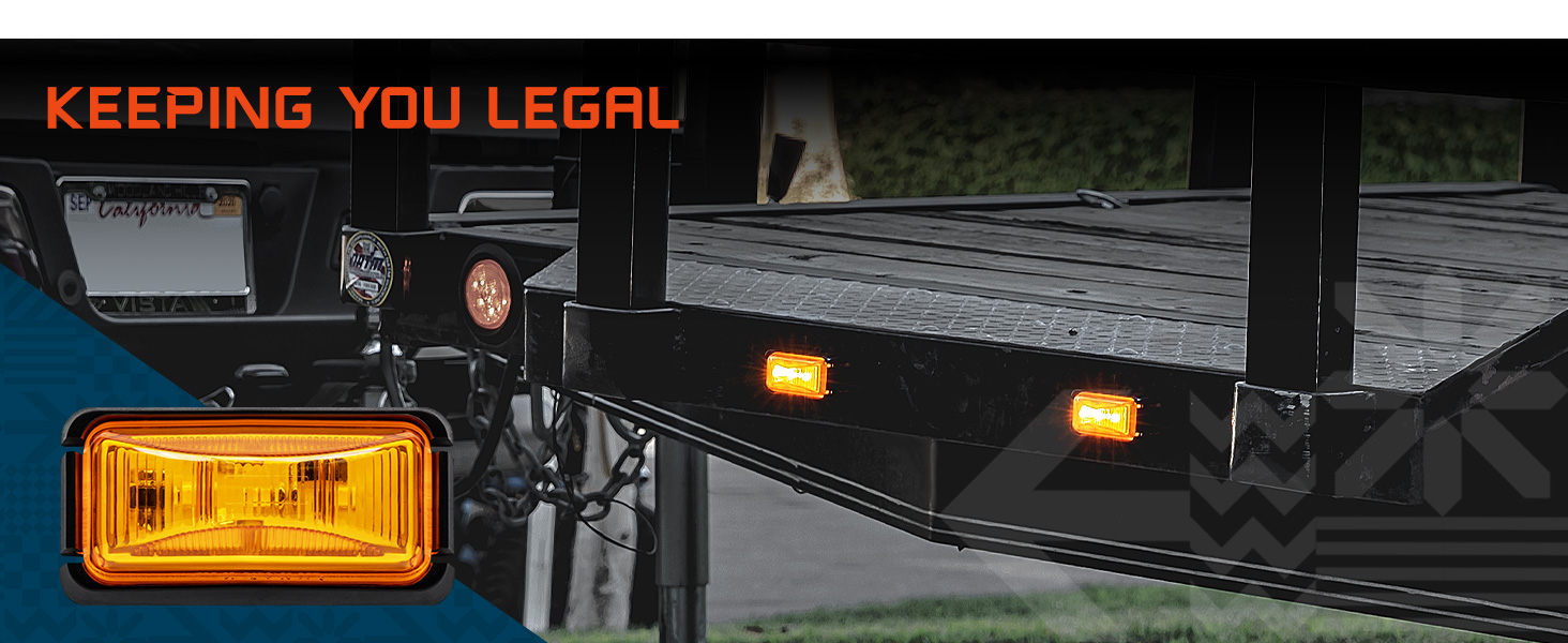 2.5" Rectangular Clearance Marker Light Kit