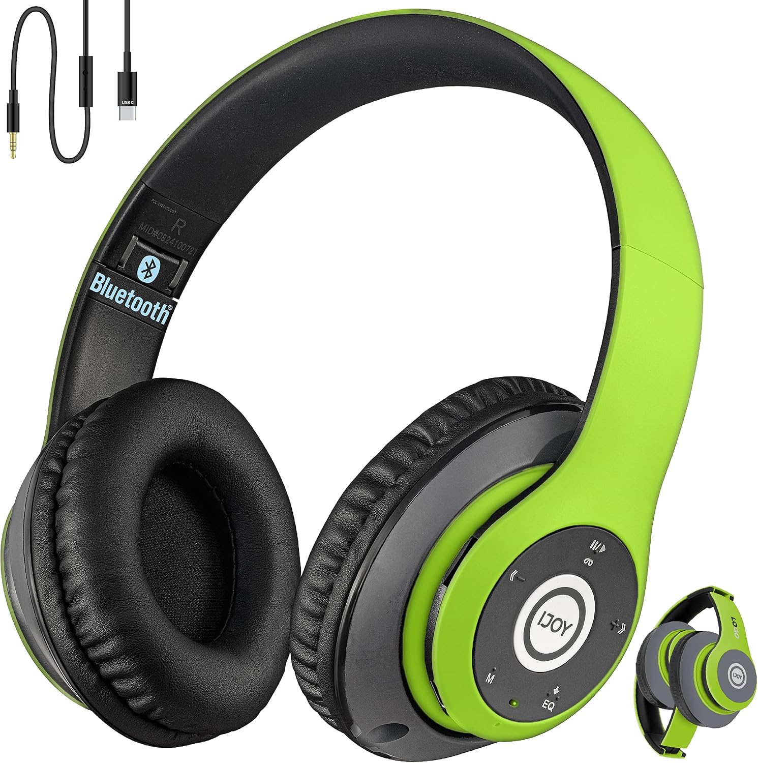 iJoy Bluetooth Headphones Over Ear, Wireless and Wired Foldable Headset Built-in Microphone - (Stealth) Adults Kids Men Women - Audifonos Auriculares Inalambricos