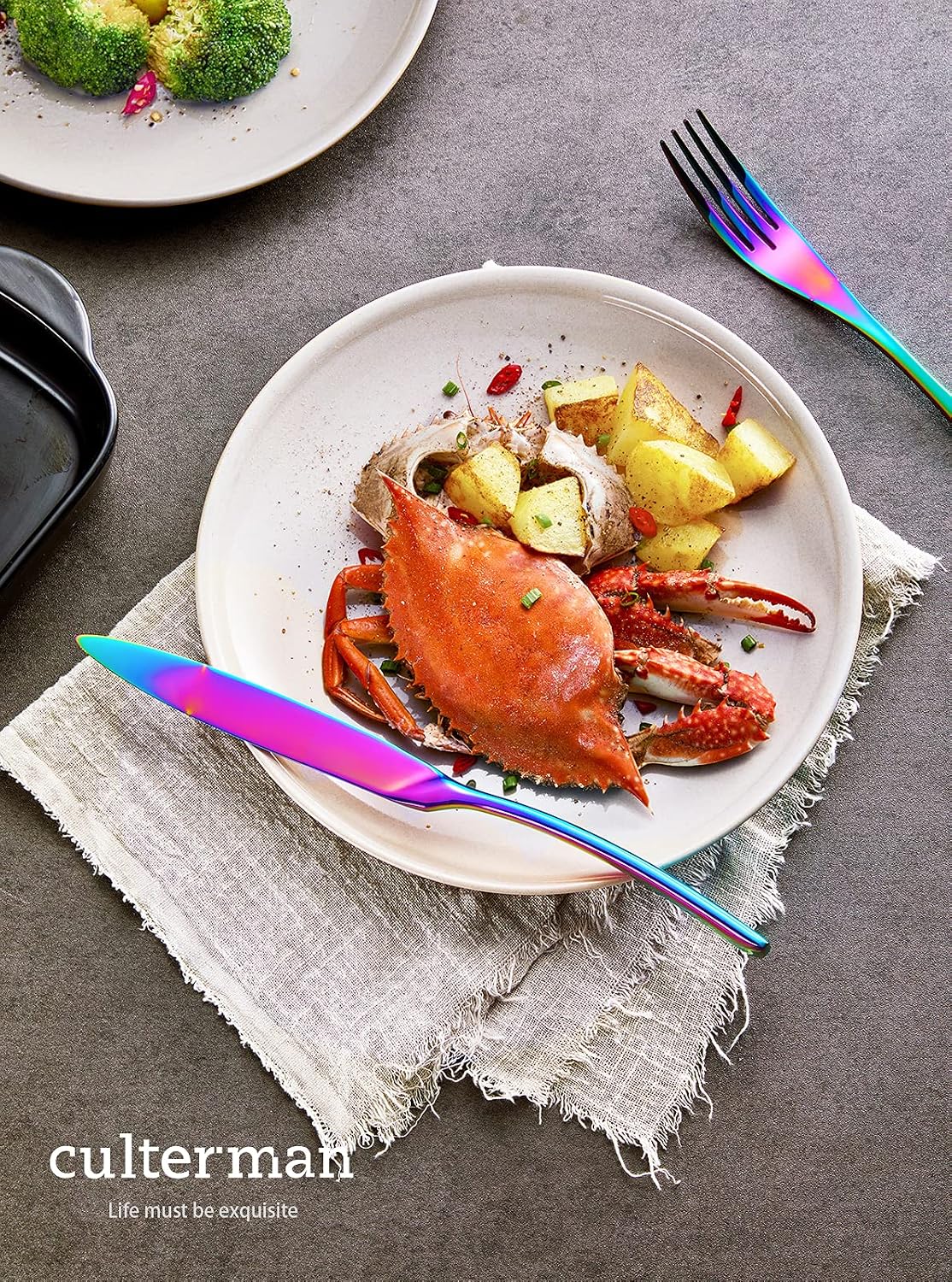 Rainbow Silverware Flatware Cutlery Set,Include Knife Fork Spoon, Dishwasher Safe (color 20 Pieces Flatware Sets)