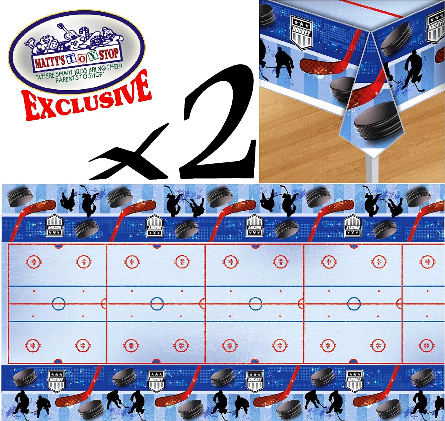 Deluxe Hockey Theme Party Supplies Set for 20 People, Includes 20 Large Plates, 20 Small Plates, 20 Napkins