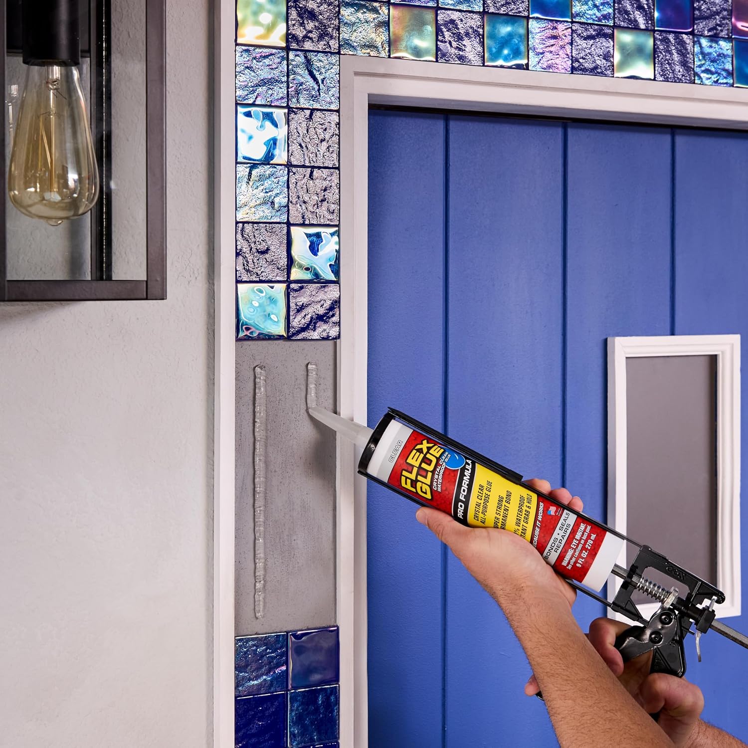 Flex Glue, Super Strong, Rubberized Waterproof Adhesive, Works Underwater, Use on Pools, Showers, Outdoors, Concrete, Brick, Pavers, UV Resistant