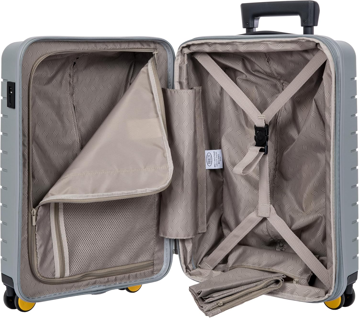 Bric's B|Y Ulisse Checked Luggage with Spinner Wheels – Expandable Lightweighted Hard Shell Suitcase, TSA Combination Lock - Removeable Wash Bag Included - 30 Inch, Mango