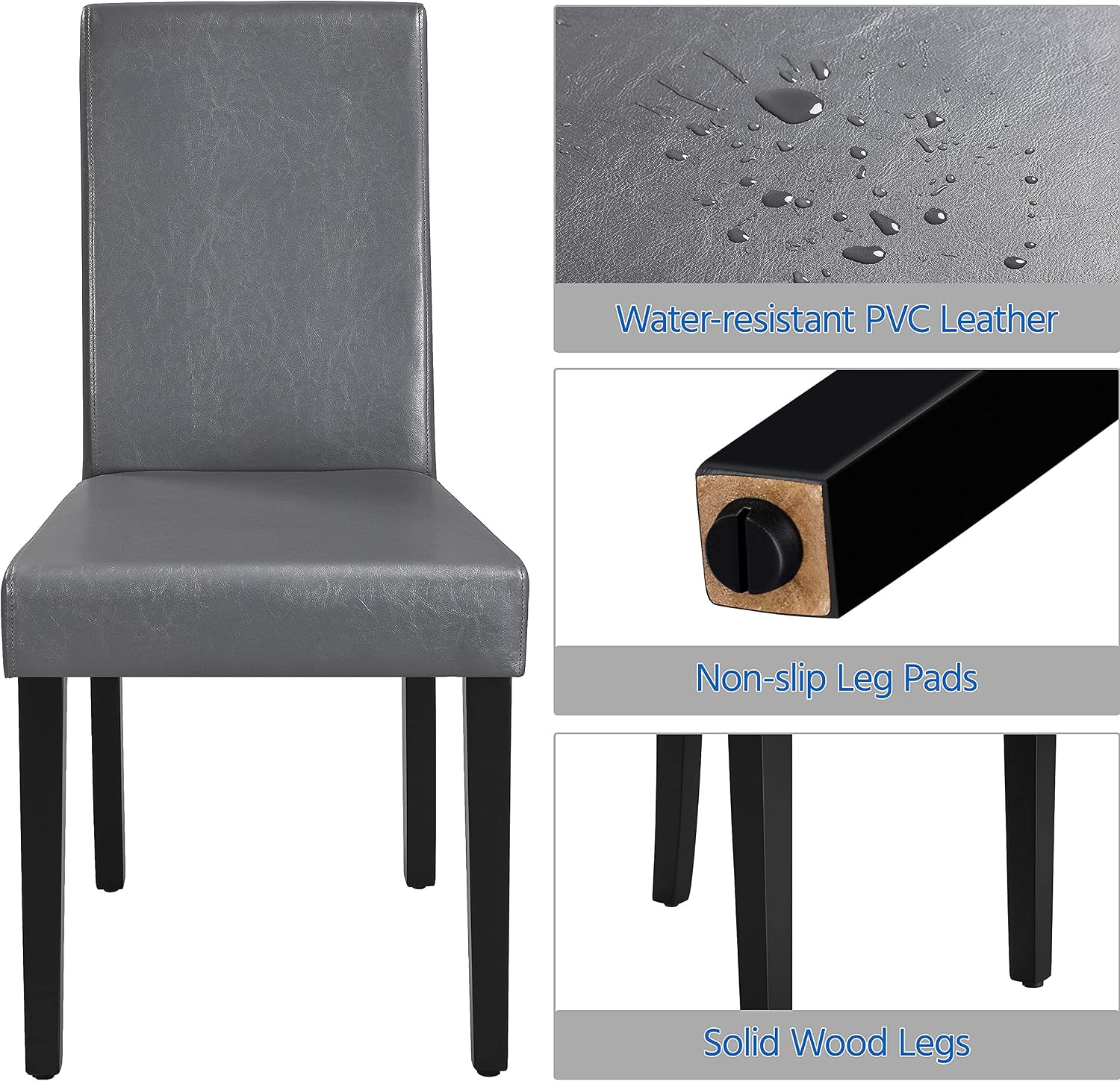 Yaheetech Dining Chairs Set of 8 Upholstered Kitchen Chairs Dark Brown