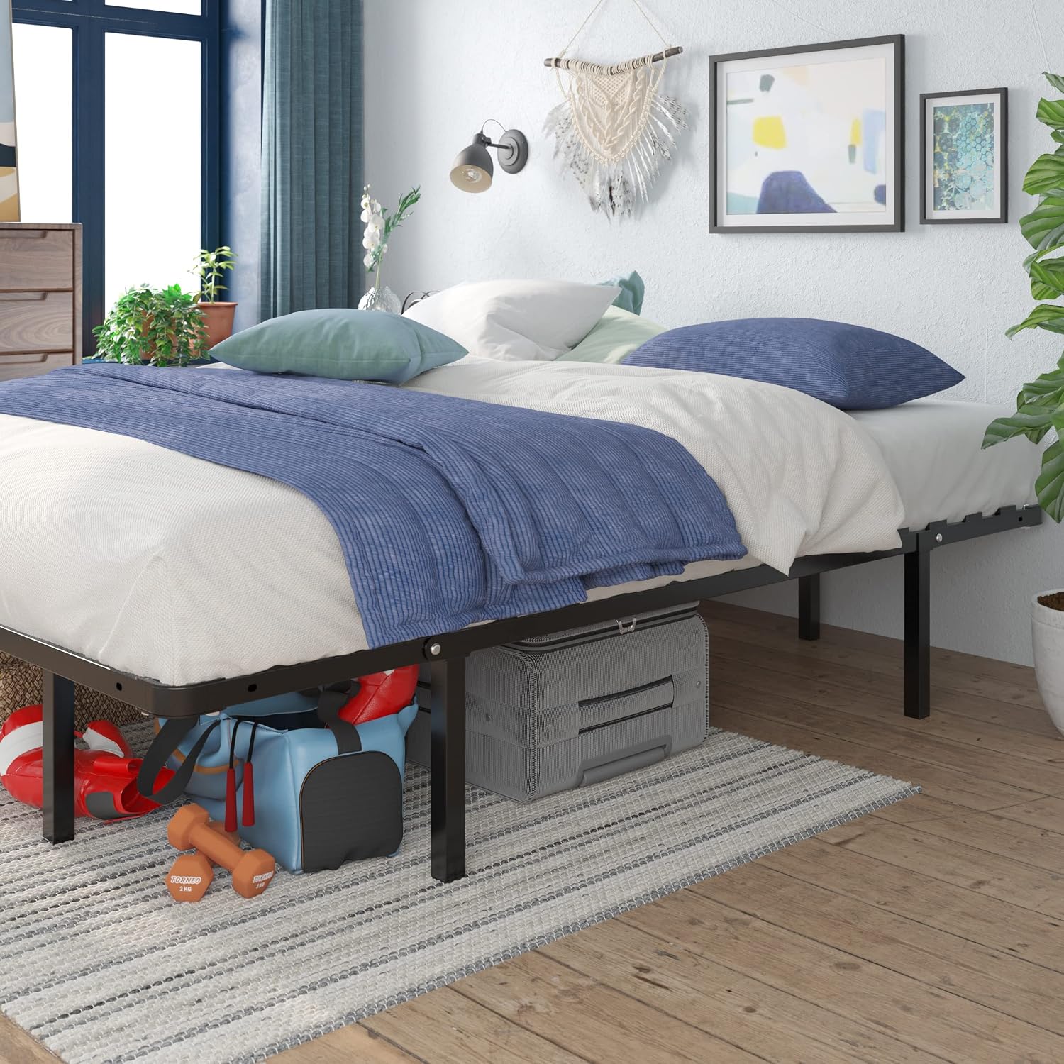 ZINUS SmartBase Compack Mattress Foundation, 14 Inch Metal Bed Frame, No Box Spring Needed, Sturdy Steel Slat Support, Full