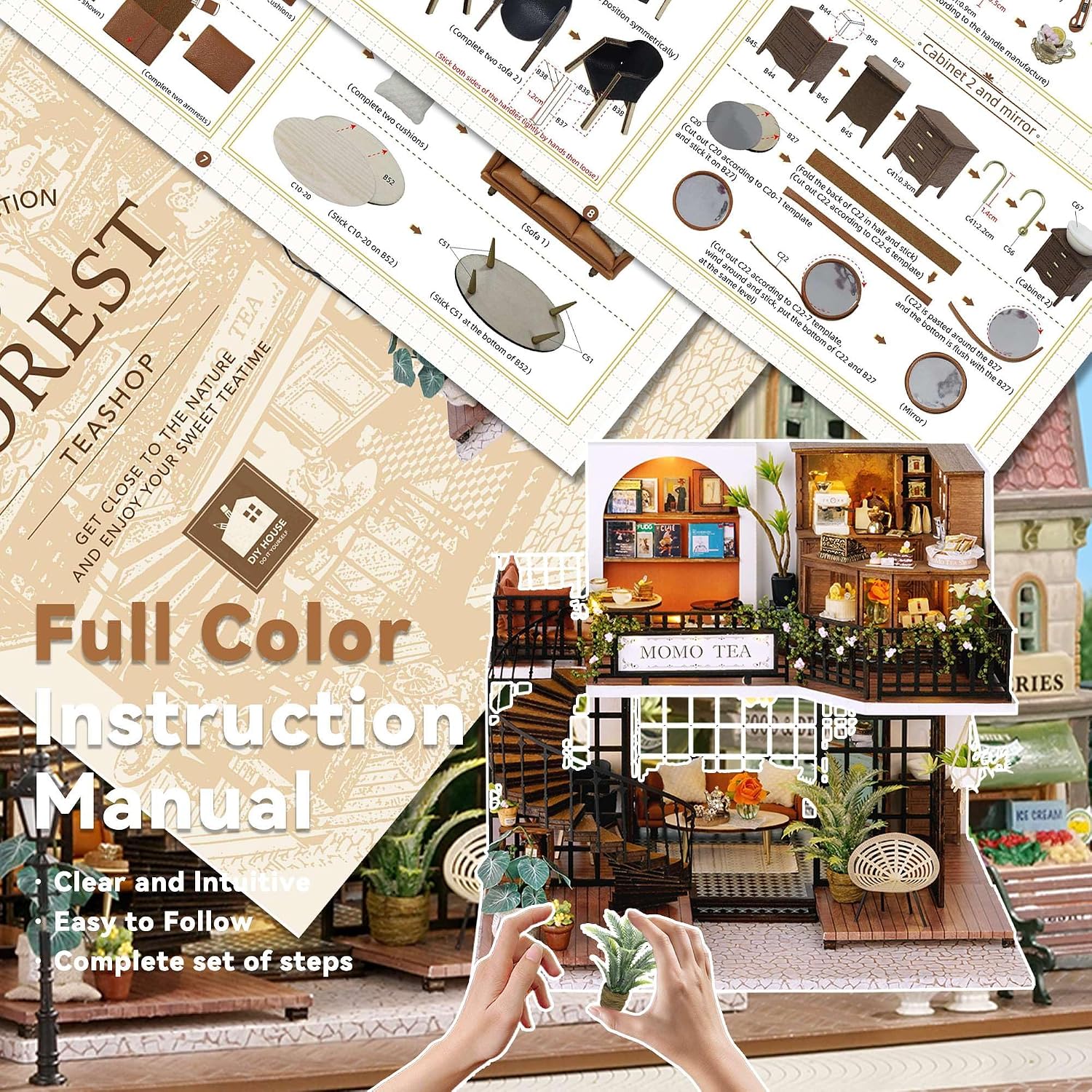 Flever Dollhouse Miniature DIY House Kit Creative Room with Loft Apartment Scene for Romantic Artwork Gift (Tranquil Life)