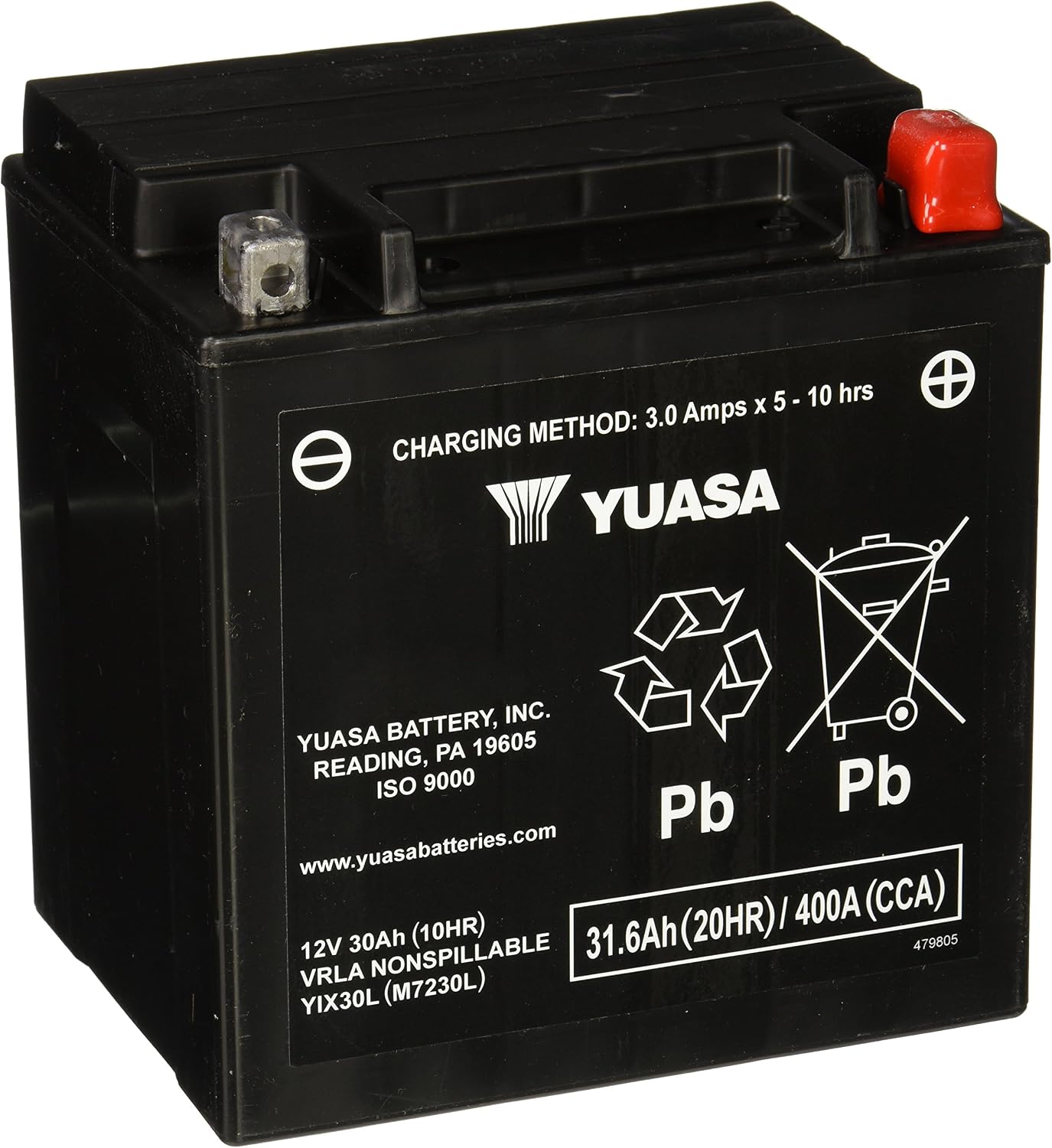 Yuasa YUAM7230L YIX30L Factory Activated YIX High Performance AGM Battery