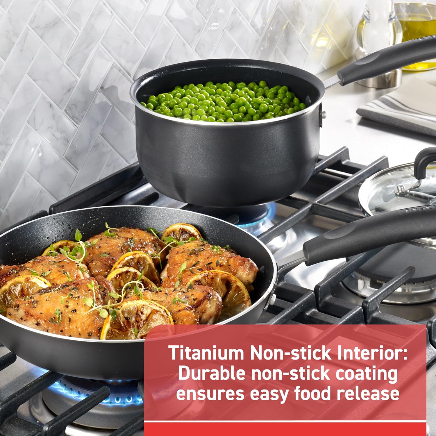 T-Fal Signature Nonstick Pots and Pans Set 12 Piece, Oven Broiler Safe 350F, Kitchen Cookware Set w/Fry Pans, Saucepans, Saute Pan, Dutch Oven