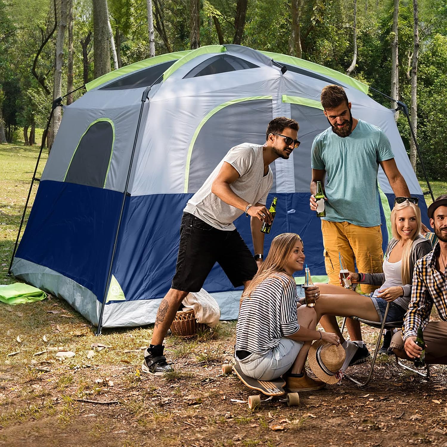 UNP 6 Person Tents for Camping Waterproof Family Cabin Tent with Rainfly