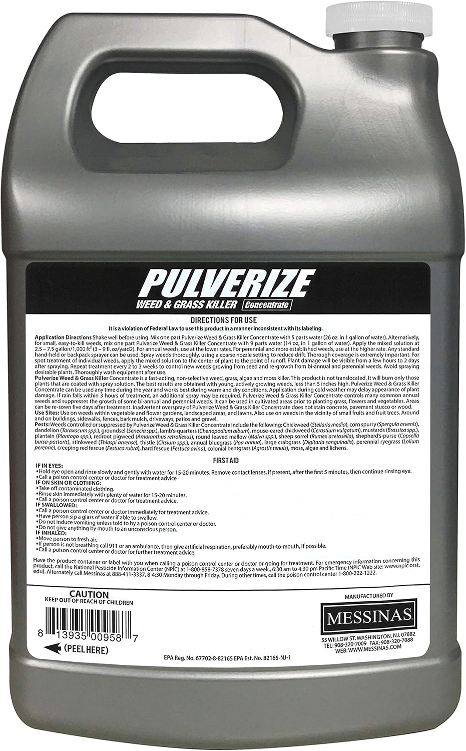Weed and Grass Killer, All Natural, Fast Acting, Non-Staining, Safe for People and Pets, Herbicide for Moss, Algae, Weeds, and Grass
