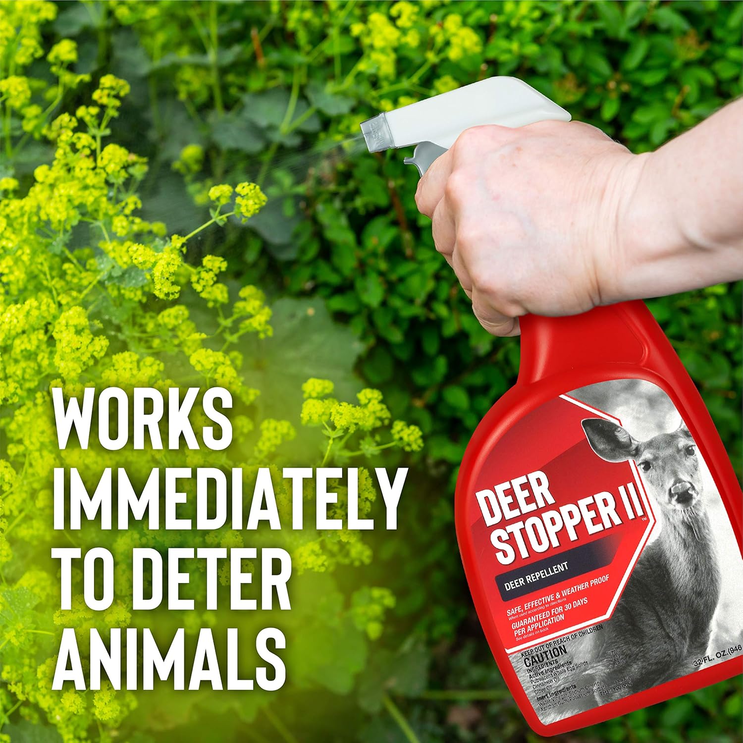 Deer Stopper II - Moose, Elk & Deer Repellent Spray for Gardens
