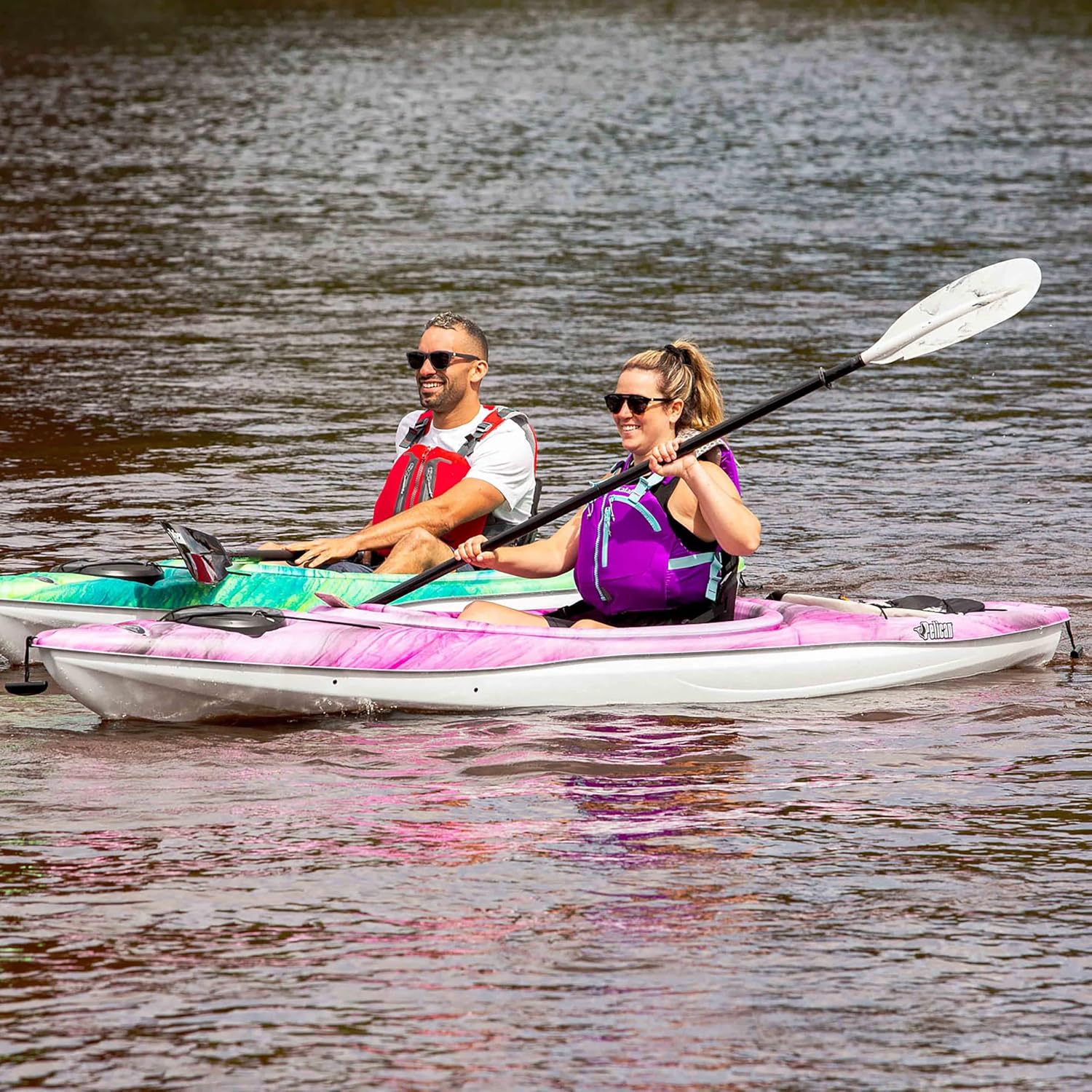 Pelican - Poseidon Paddle - Aluminum Shaft with Reinforced Fiberglass Blades - Lightweight, Adjustable Kayaks Paddles - Perfect for Kayaking Boating
