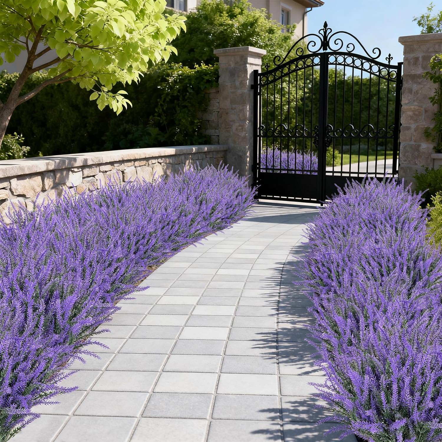10 Bundles Fake Flowers Artificial Lavender Plants, Purple