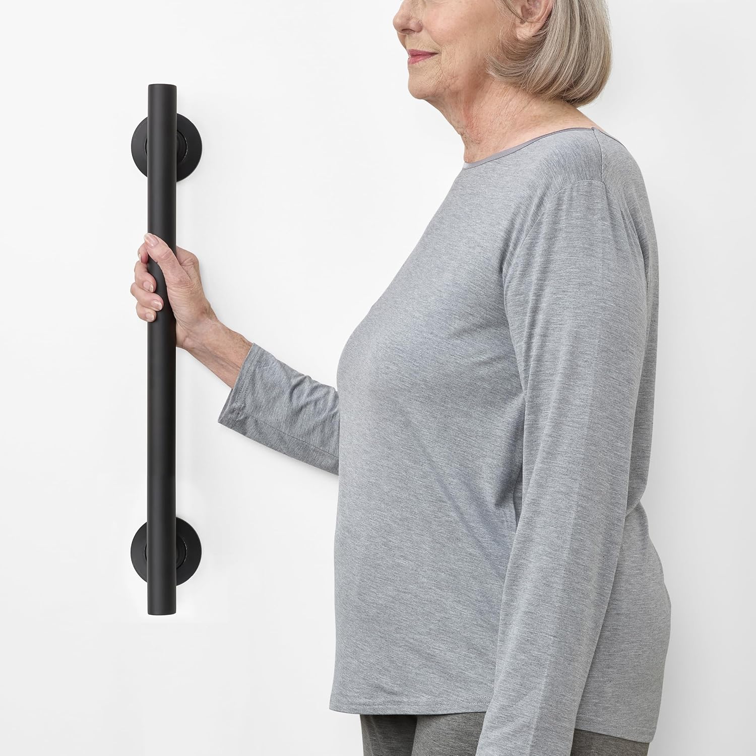 Seachrome 18-inch Coronado Designer Straight Bathroom Shower Grab Bar, Satin Stainless Steel, Brushed Nickel