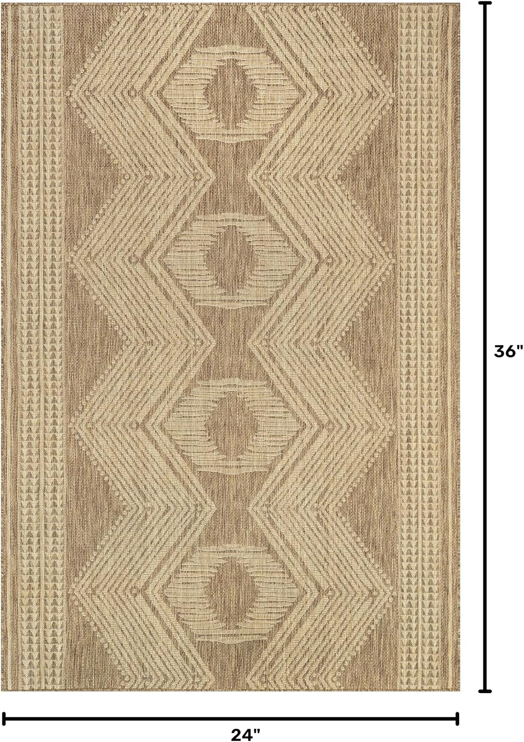 nuLOOM Ranya Light Brown Geometric Indoor/Outdoor Area Rug, 4' x 5'