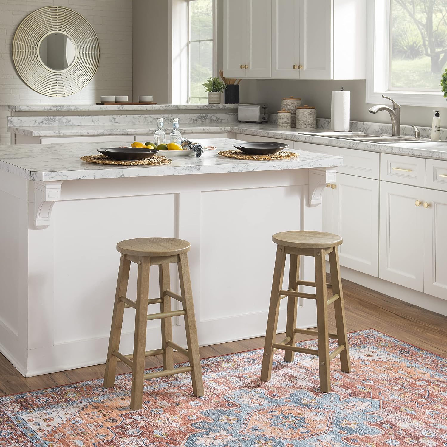 Linon 29-Inch Barstool With Round Seat