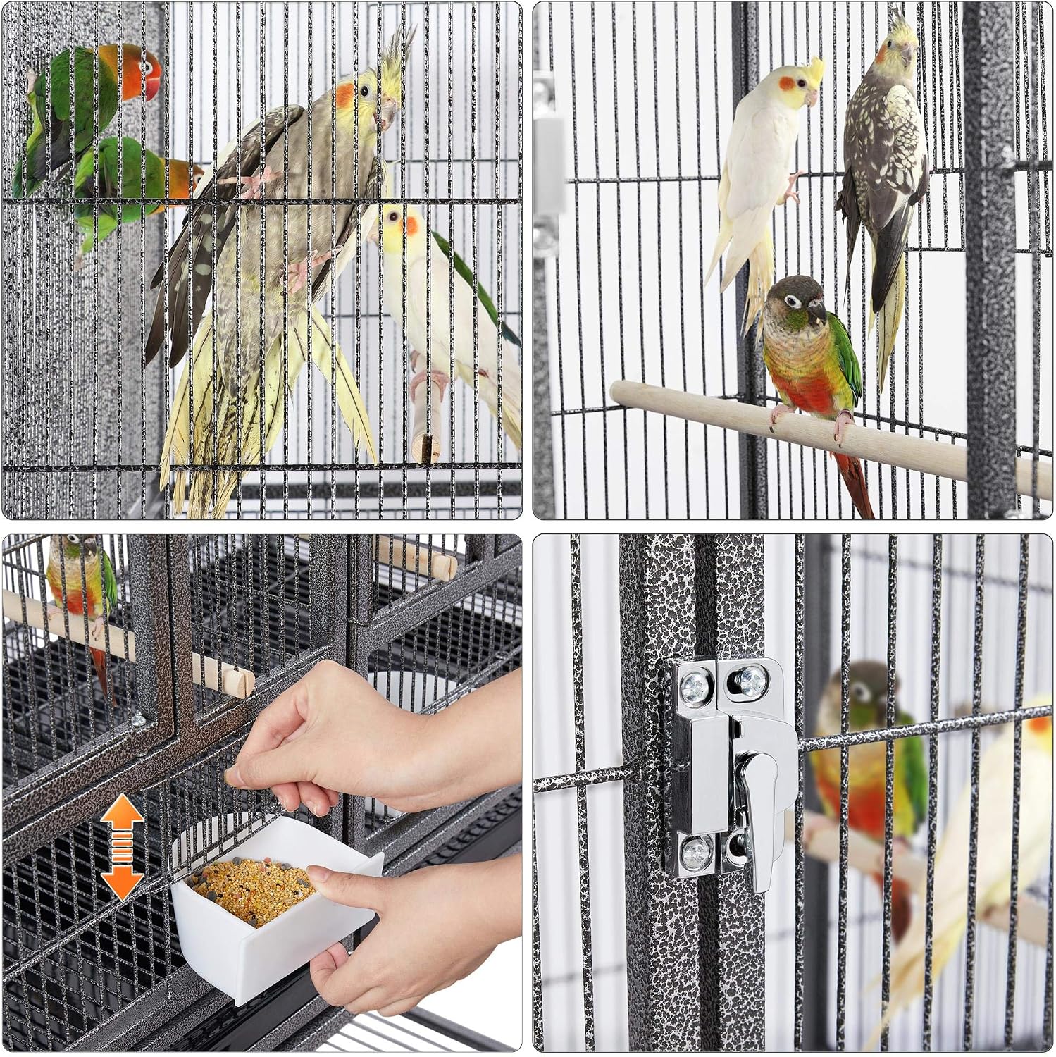 Yaheetech 41.5" Stackable Divided Breeder Breeding Parakeet Bird Cage for Canaries Cockatiels Lovebirds Finches Budgies Small Parrots with Rolling