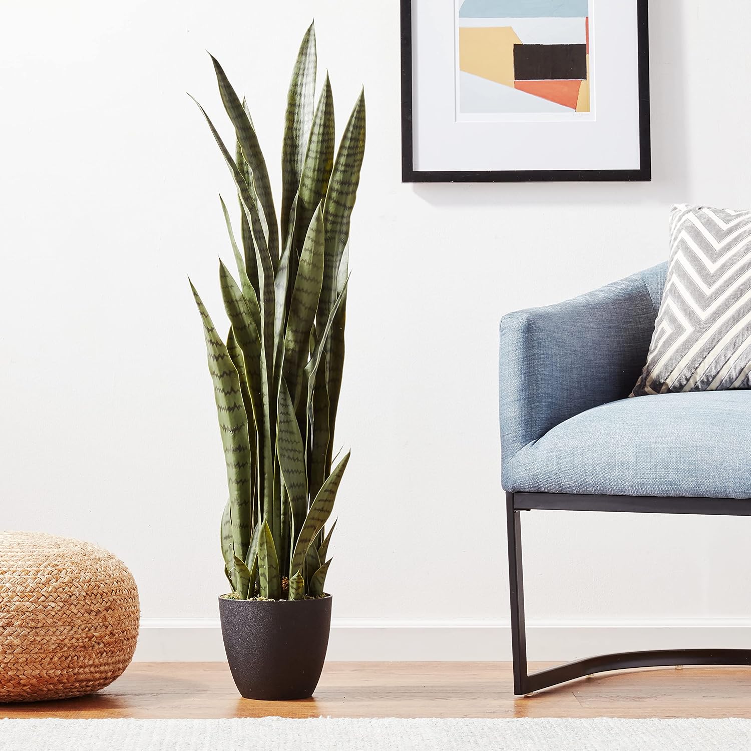 Nearly Natural 48 in Artificial Sansevieria Snake Plant with Pot