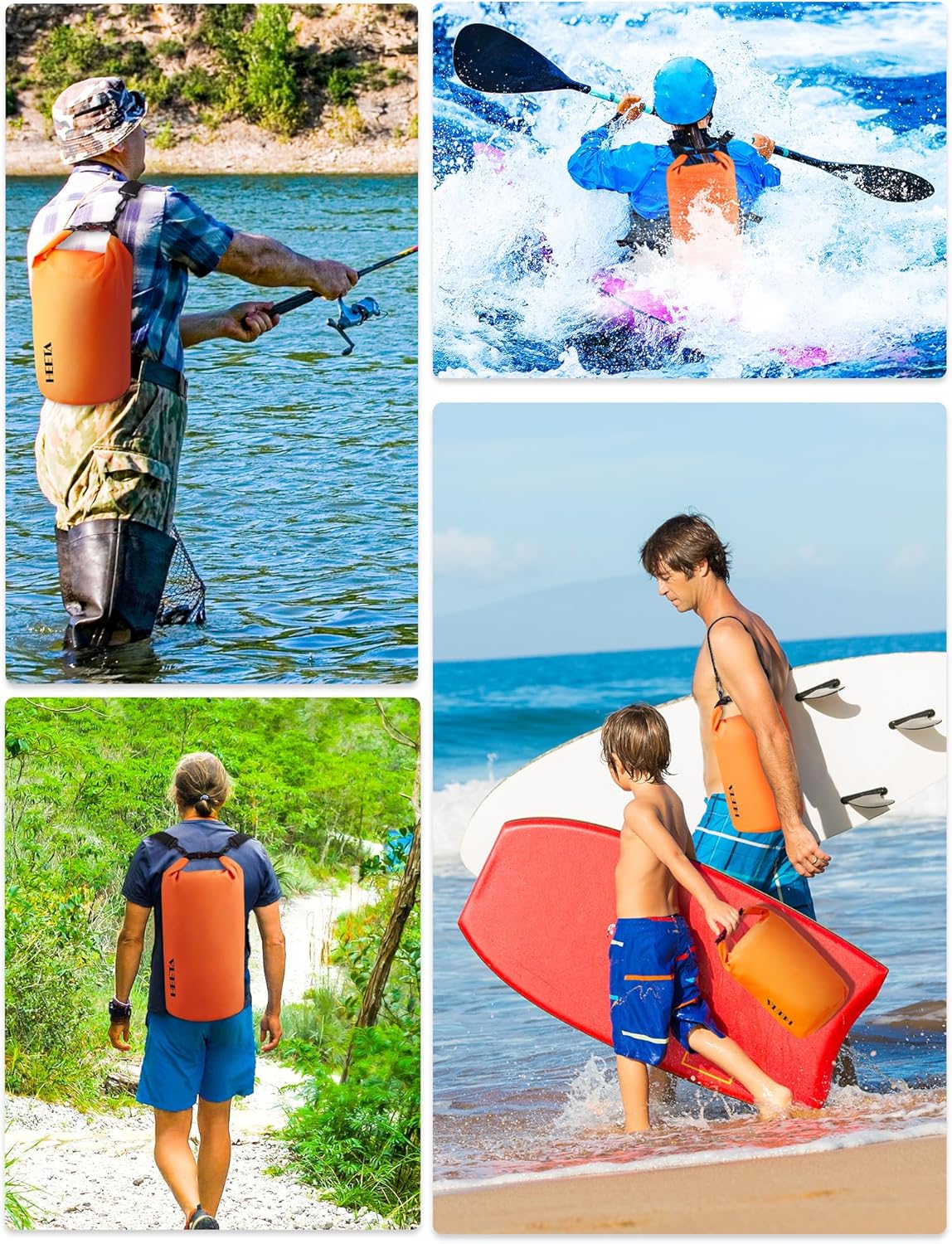 HEETA Waterproof Dry Bag Backpack with Emergency Whistle 5L/10L/20L/30L/40L
