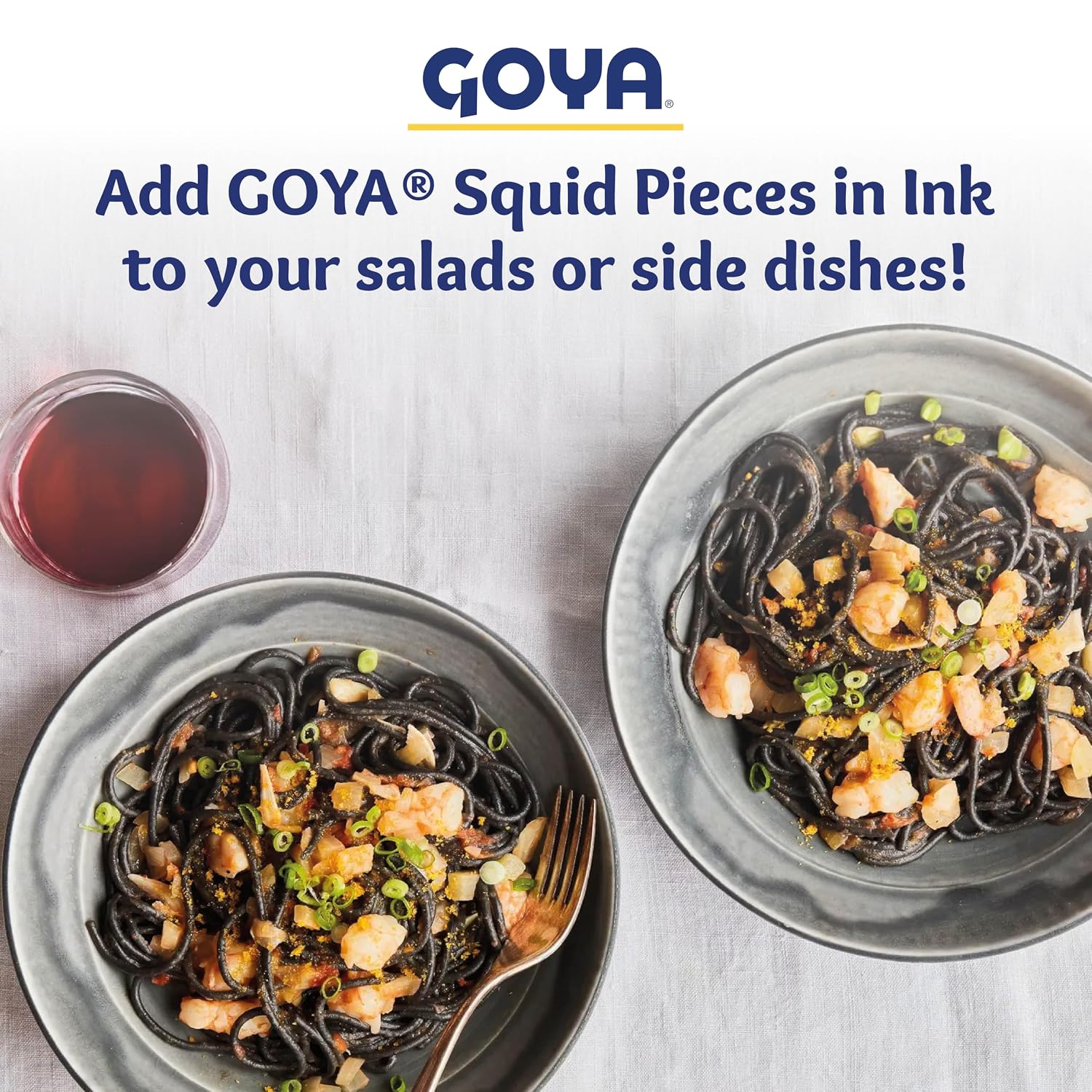 Goya Calamares Tinta Squid, Ready to Eat Seafood, Salads, 4 oz. Pack of 3 | Ready to Eat Seafood for Tapas, Pasta, Rice and Salads