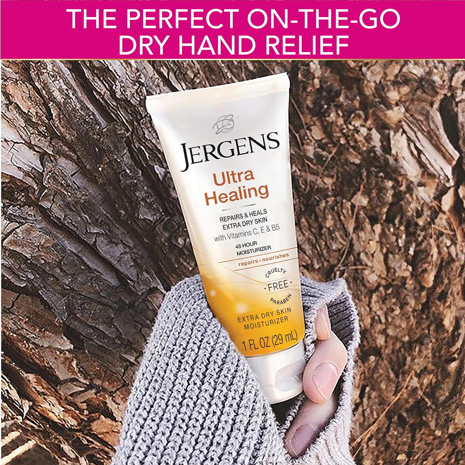Jergens Ultra Healing Dry Skin Lotion, Hand and Body Moisturizer for Quick Absorption into Extra Dry Skin with Hydralucence Blend, Vitamins C, E and B5, White, 32oz
