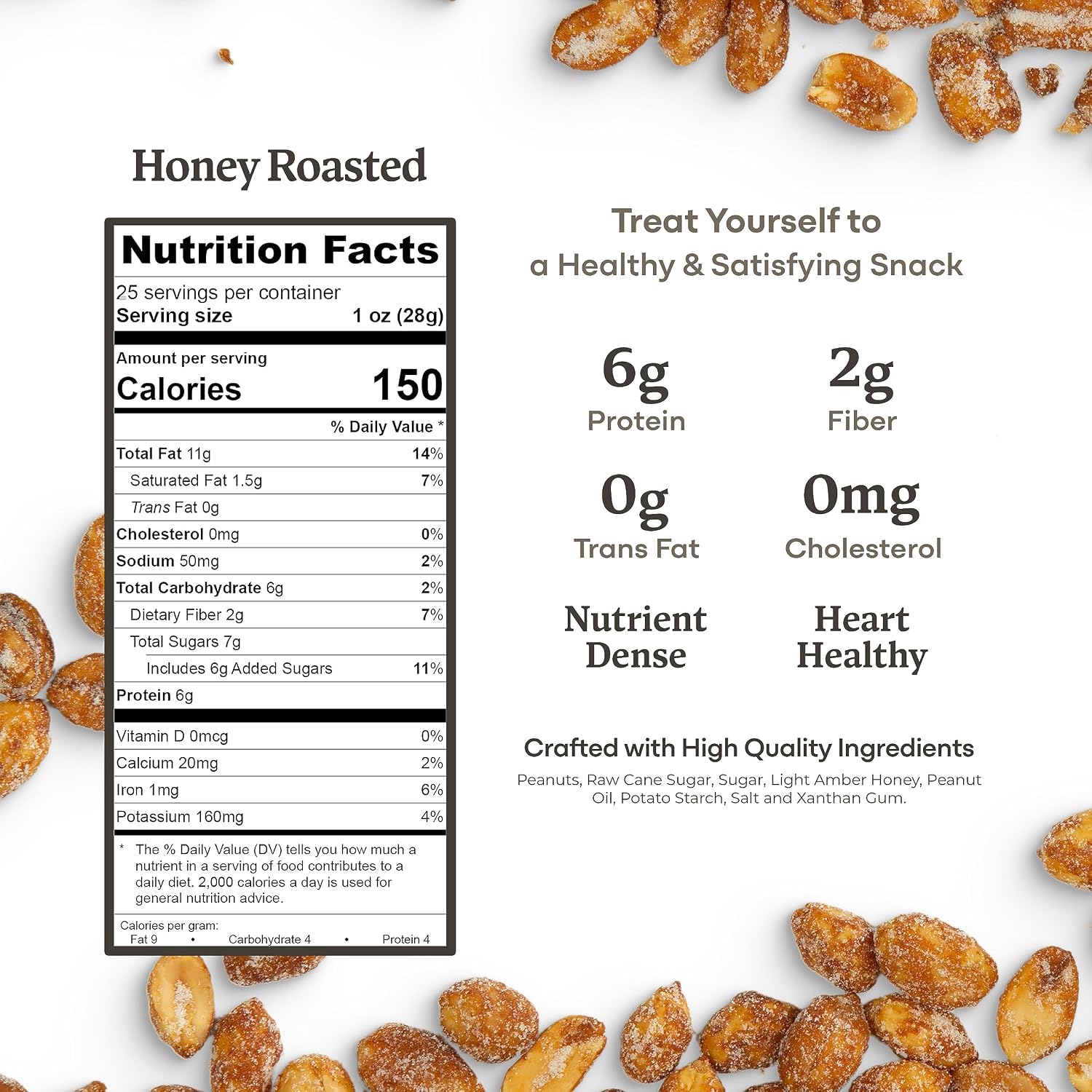 Belmont Peanuts Gourmet Sea-Salted Virginia Peanuts, 20 oz (1 Pack) – Only 3 Simple Ingredients, No Preservatives, 7g Protein – A Premium, Salty, Crunchy, Hand Seasoned Snack