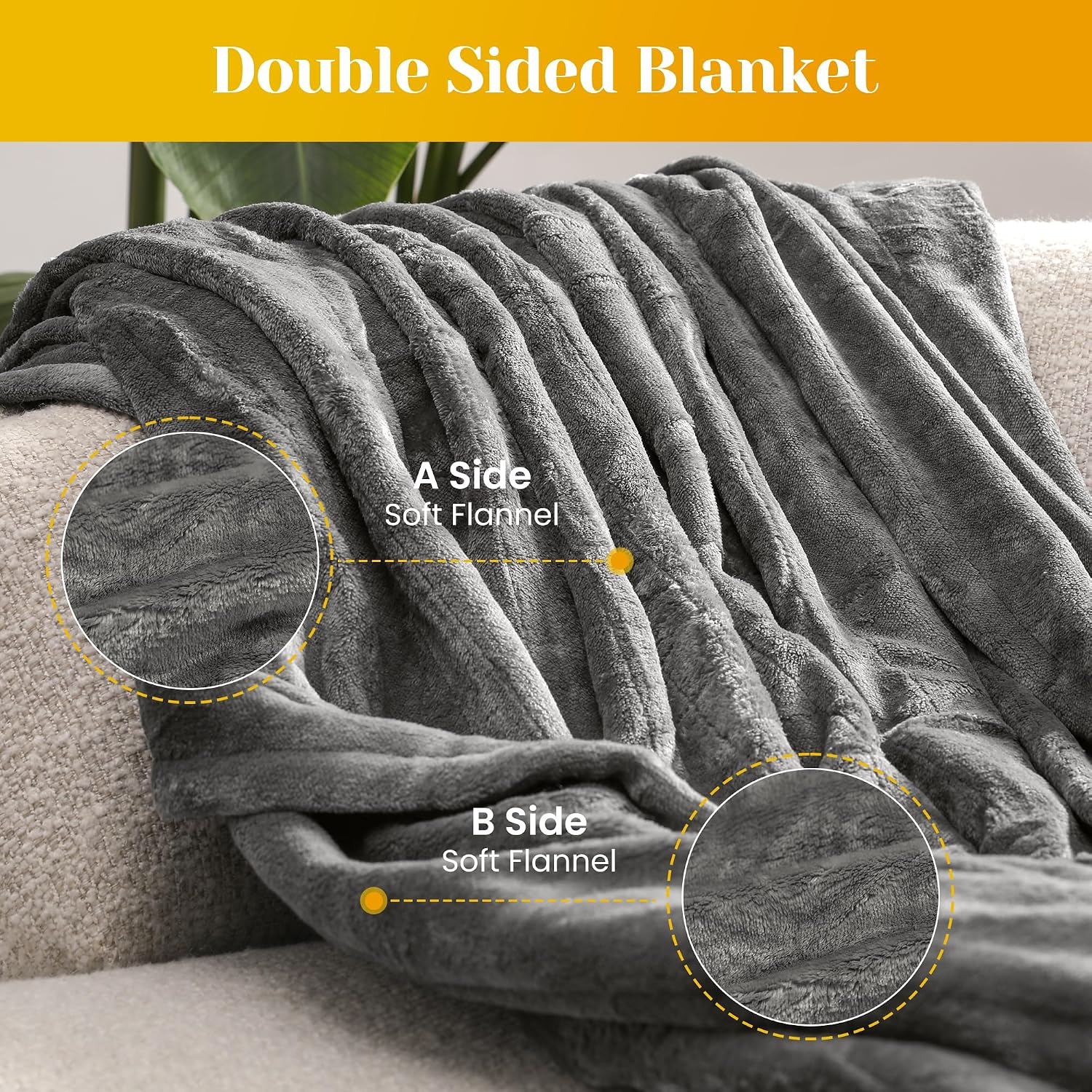 SUNVIVI Heated Blanket King Size, Heating Electric Throw Blanket Dual Control, 10 Heat Settings, 12 Hours Auto Off, Machine Washable, ETL Certified