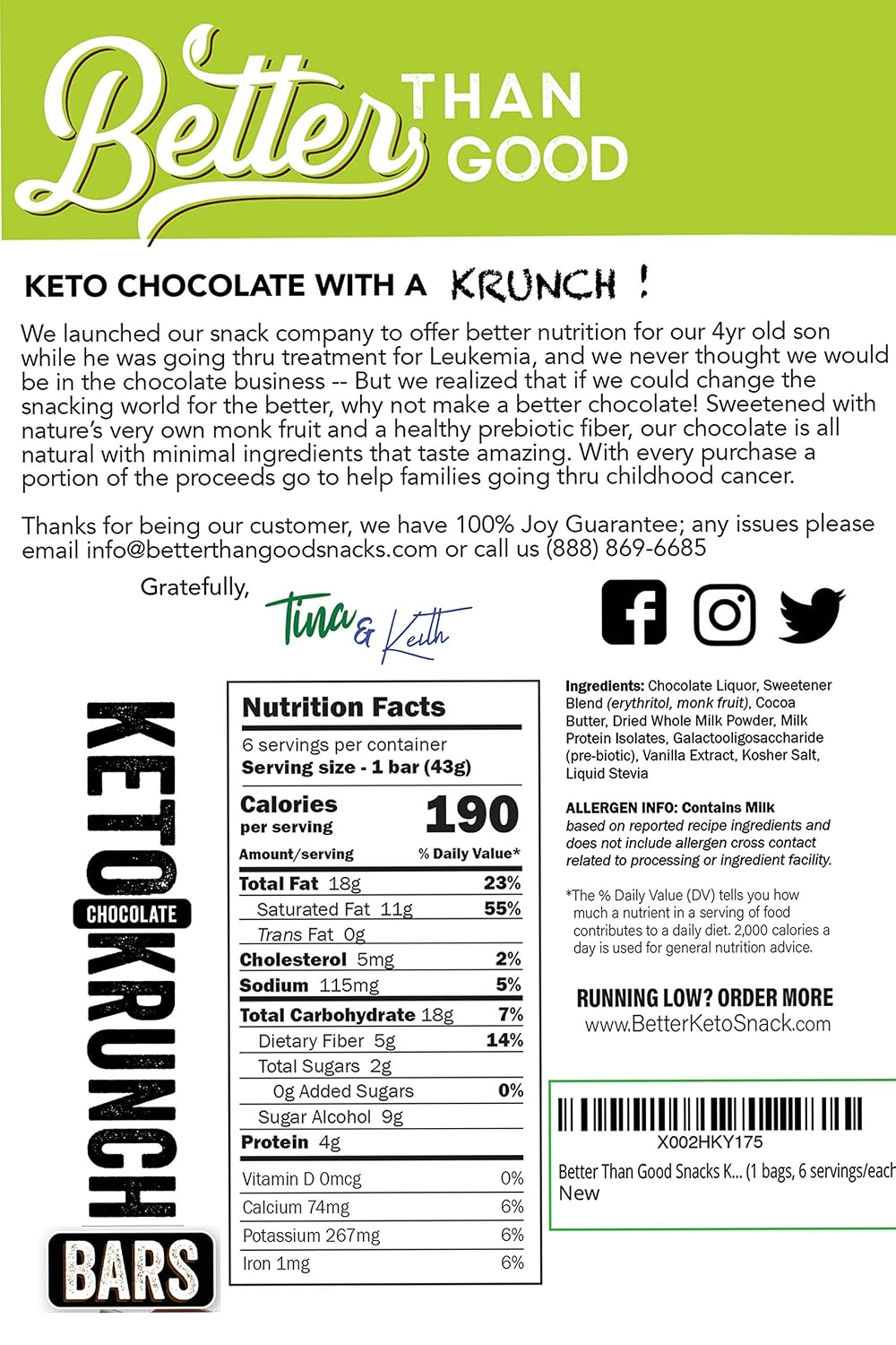Better Than Good Chocolate Bark Bites, Sugar Free Candy Snack, 2-Pack