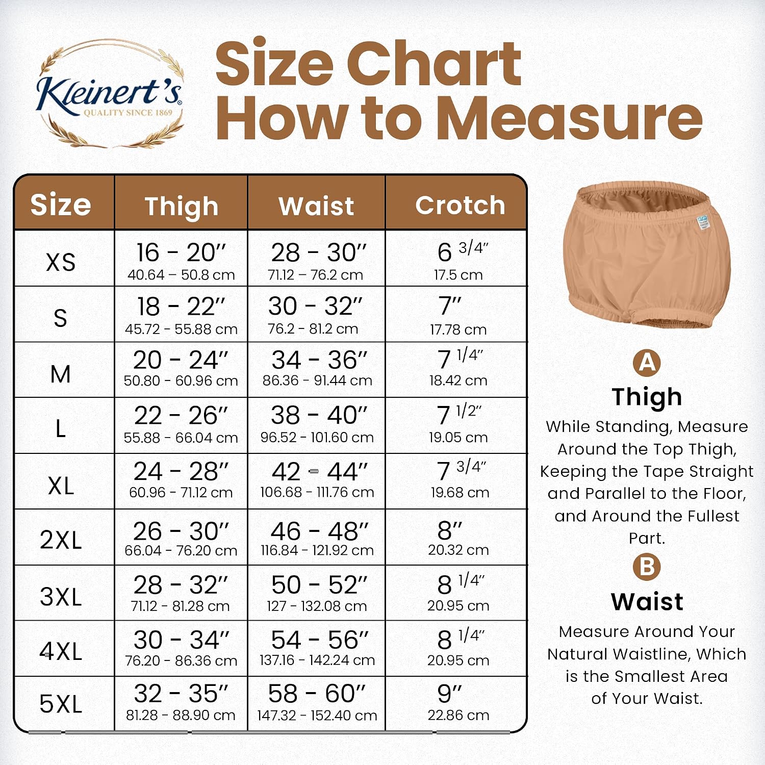 Incontinence Leak-Protection, Washable Pull-On Diaper Cover Pant, Advanced-Cool-Lightweight-Durable- Kleinert's (Beige, XX-Large)