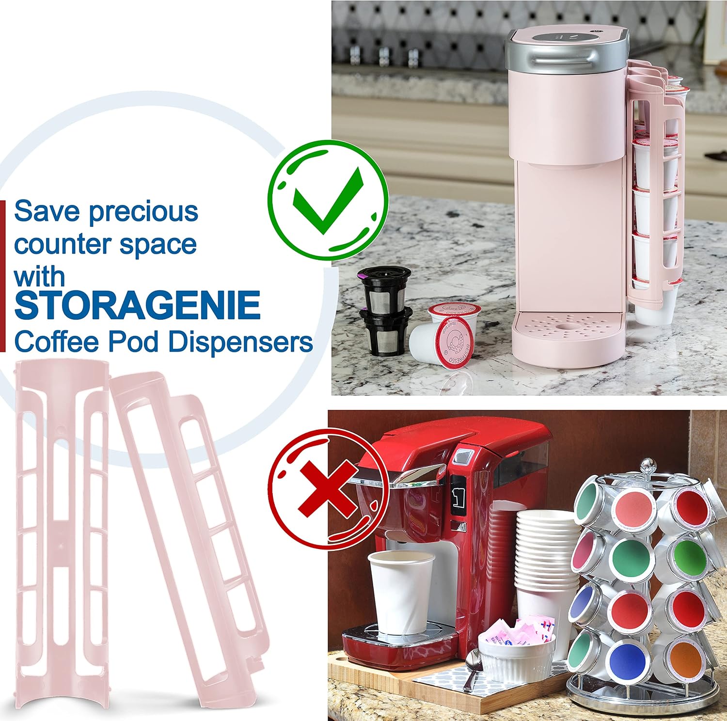 STORAGENIE Coffee Pod Holder for Keurig, Stores 10 Pods