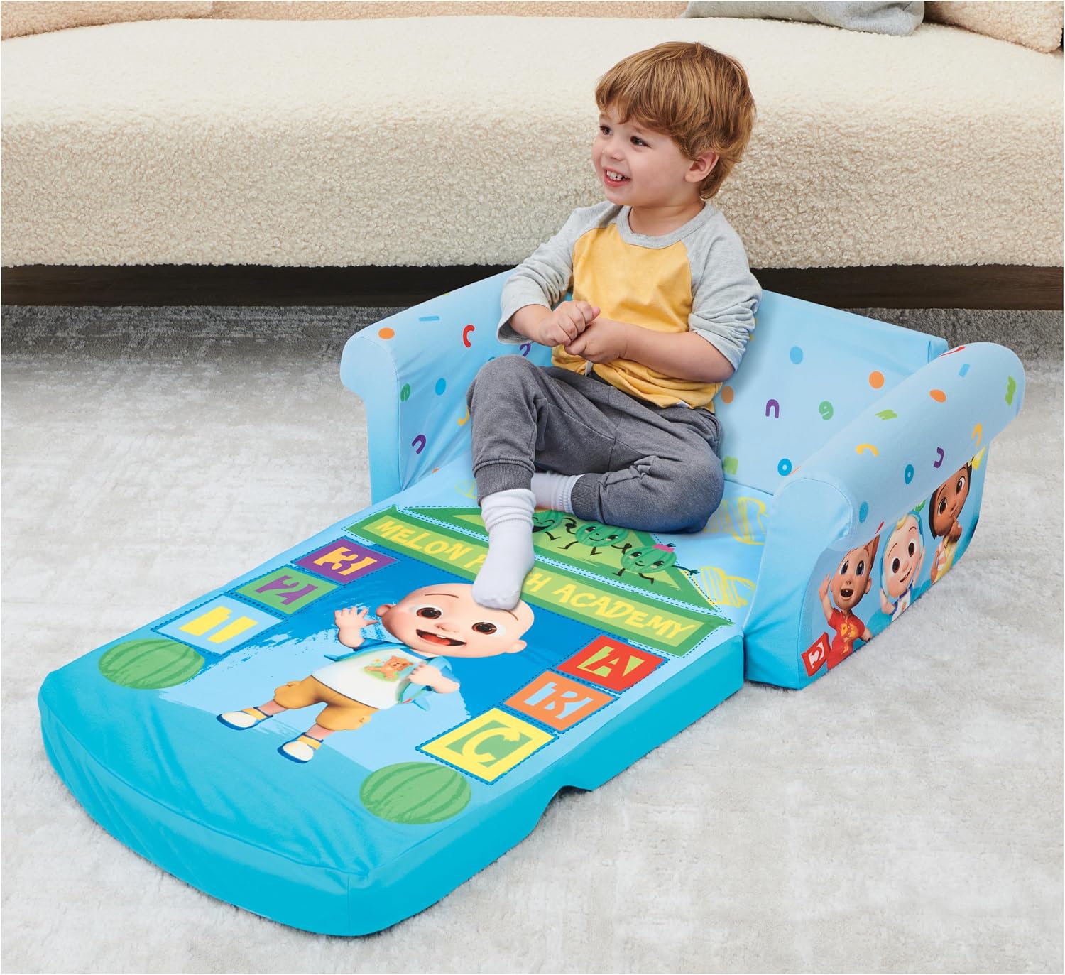 Marshmallow Furniture, Children's 2 in 1 Flip Open Foam Sofa, Minnie Mouse, by Spin Master | Pullout Foam Sleeper for Folding Lounging, Sitting, and Napping for Toddlers & Kids, Bedroom and Playroom Use