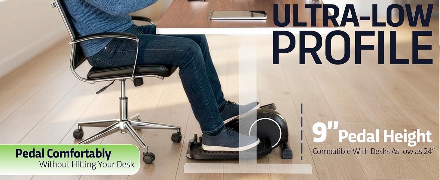 under desk elliptical pedal exerciser quiet desk bike seated leg exerciser compact cardio machine