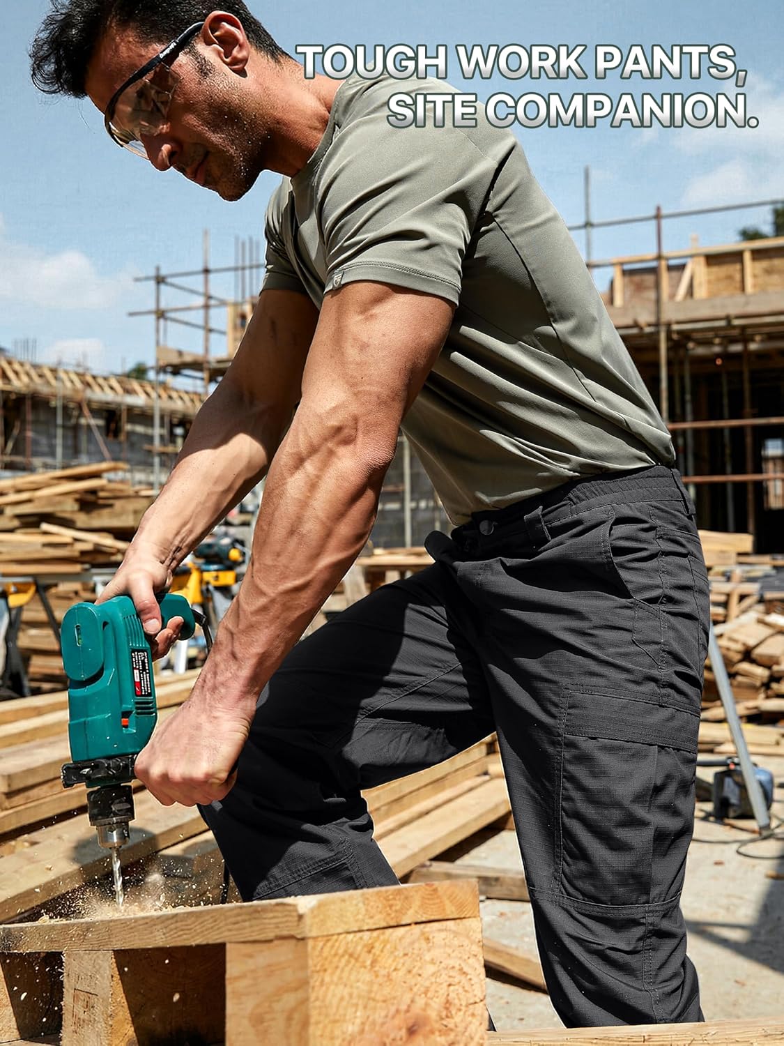 FREE SOLDIER Mens Cargo Work Tactical Pants Ripstop