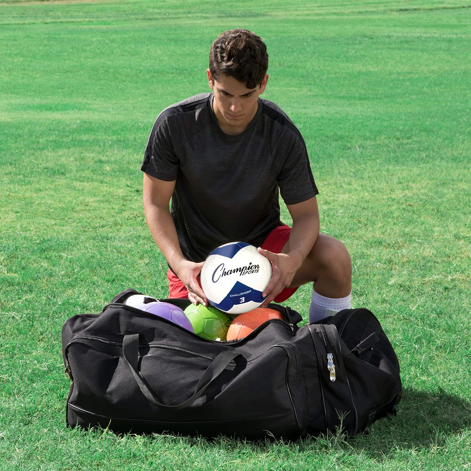 Champion Sports Wheeled Equipment Bag – Large Rolling Sports Gear Bag for Baseball, Football & Travel