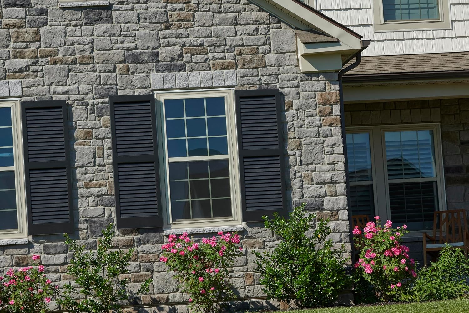 LTL Home Products AM-SHL47 American Wood Exterior Window Louvered Shutters, 15" x 47", Unfinished Pine