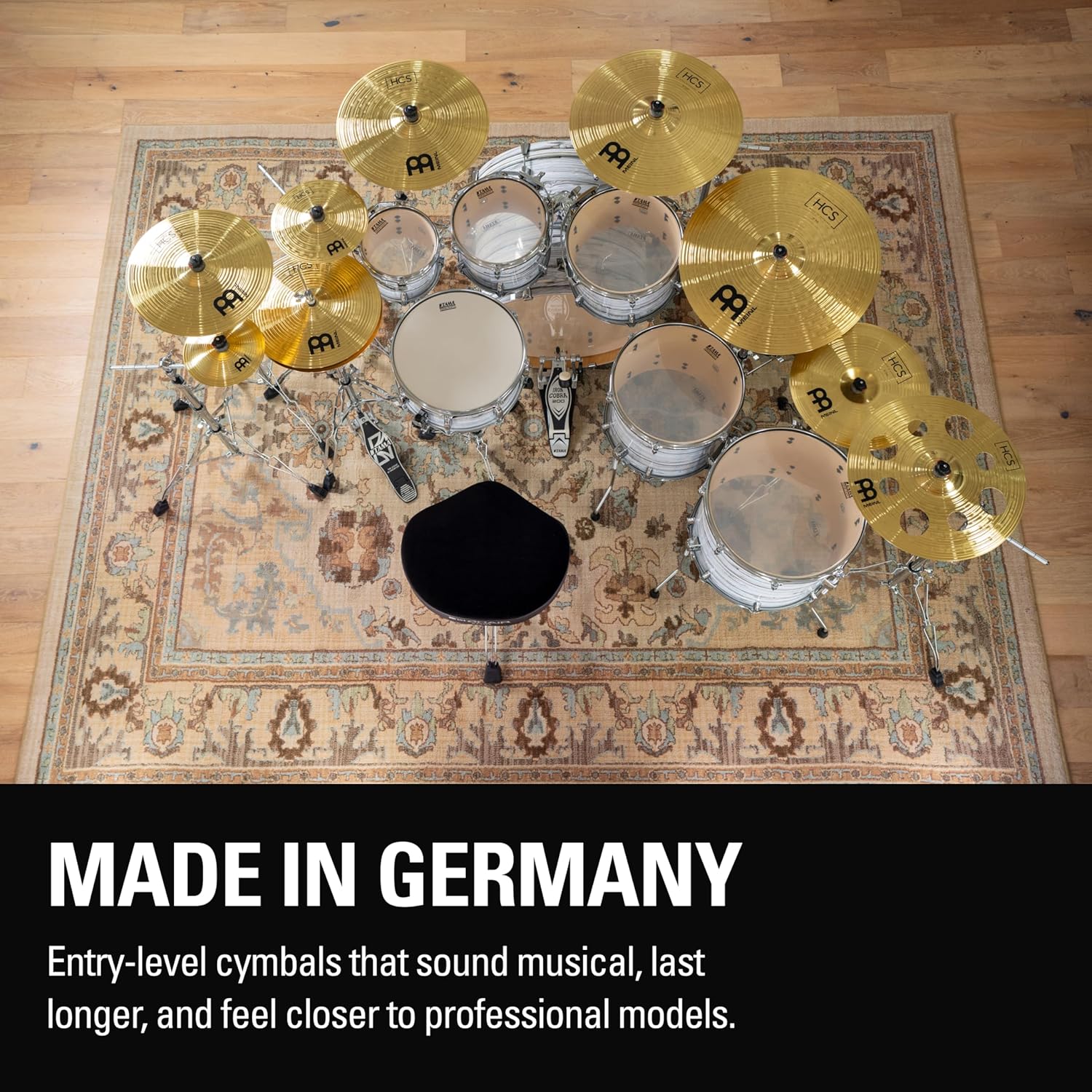 Meinl Cymbals Crash Cymbal for Drums, 14" HCS — MADE IN GERMANY | Durable Brass Alloy, Bright & Musical Sound