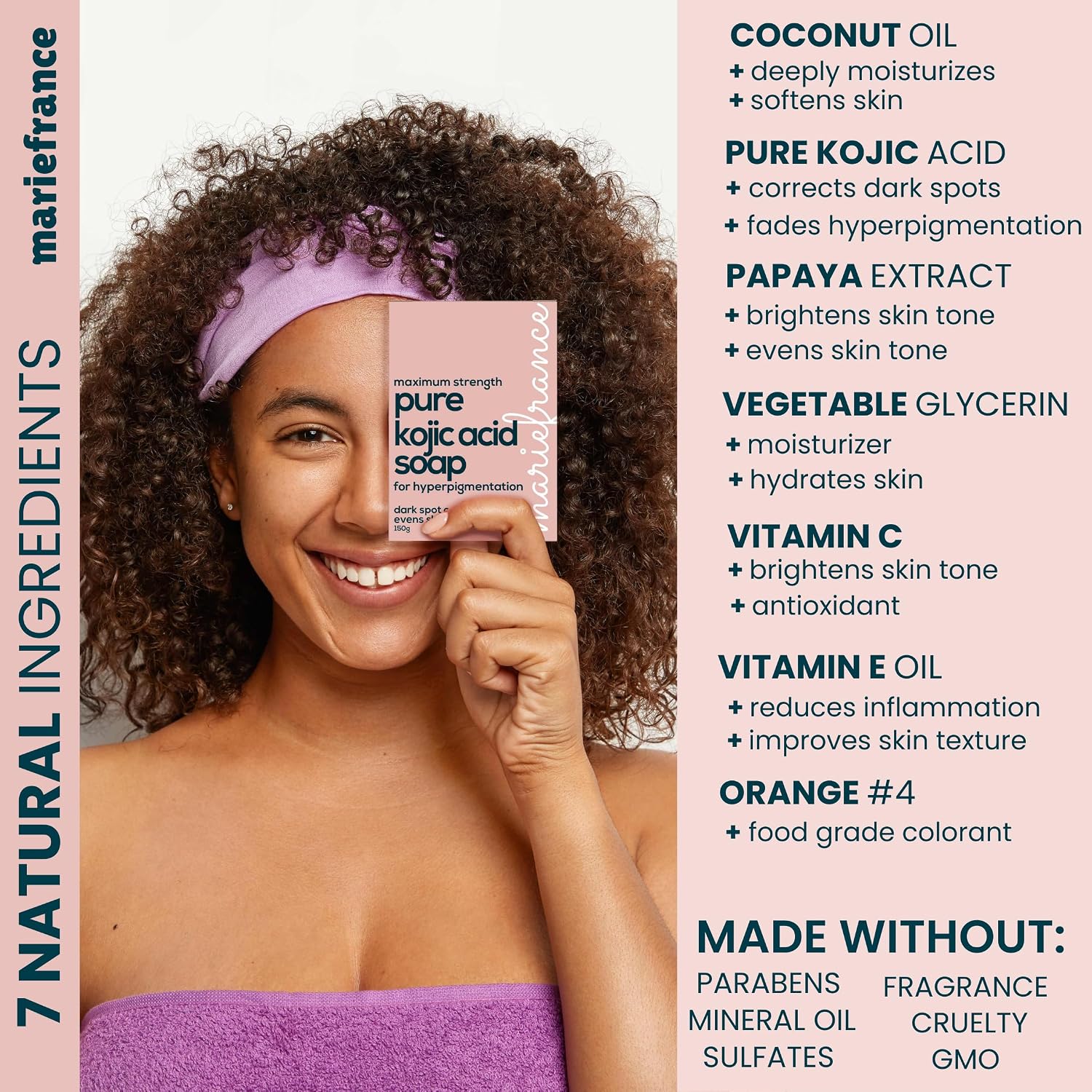 Pure Kojic Acid Soap Bar for Hyperpigmentation and Dark Spots - Dark Spot Remover for Face and Body - For Women with Medium to Dark Skin - Original