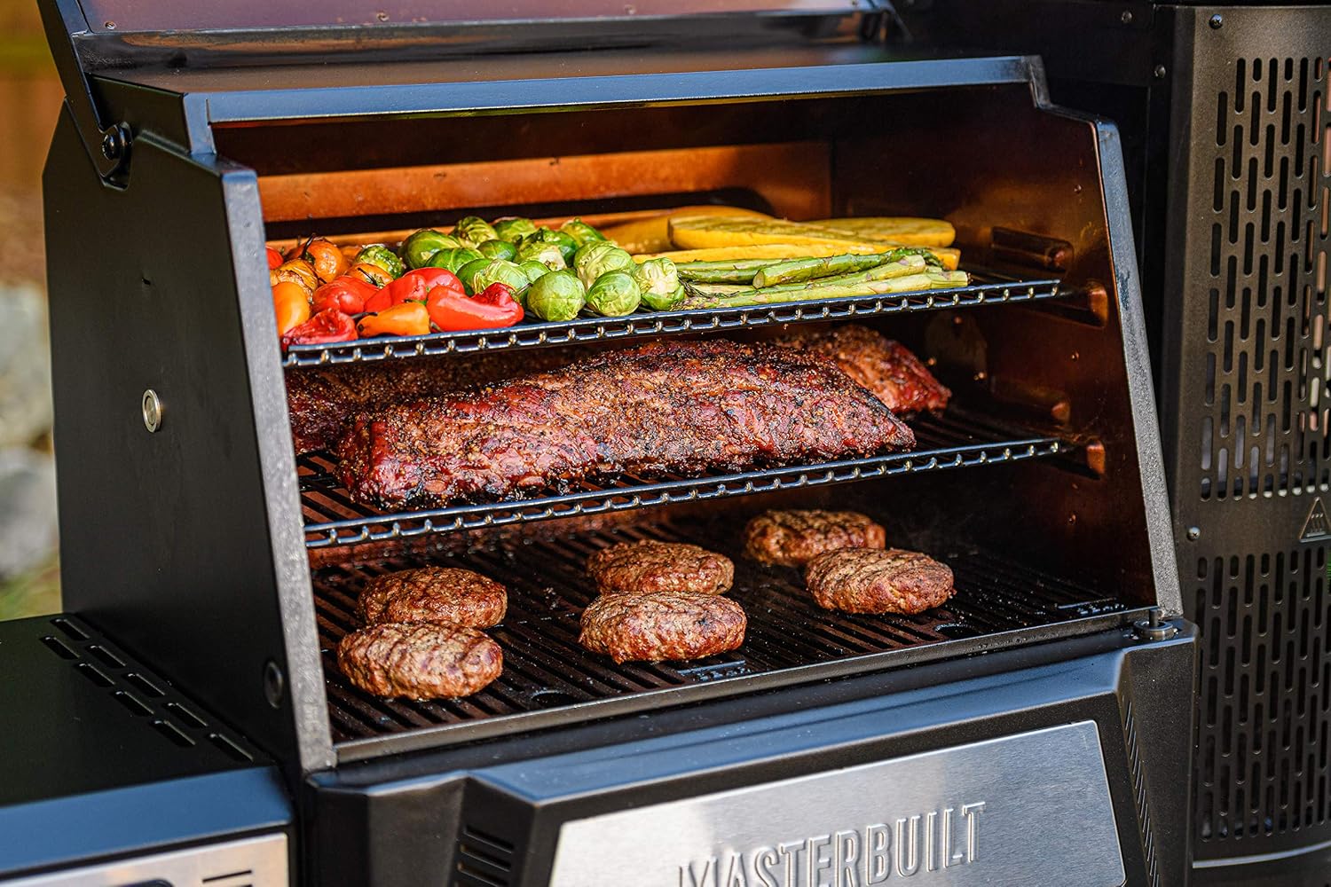 Masterbuilt® Gravity Series 560 Digital Charcoal Grill and Smoker Non-Stick Porcelain-Coated Warming Rack Accessory Insert 2-Pack in Black