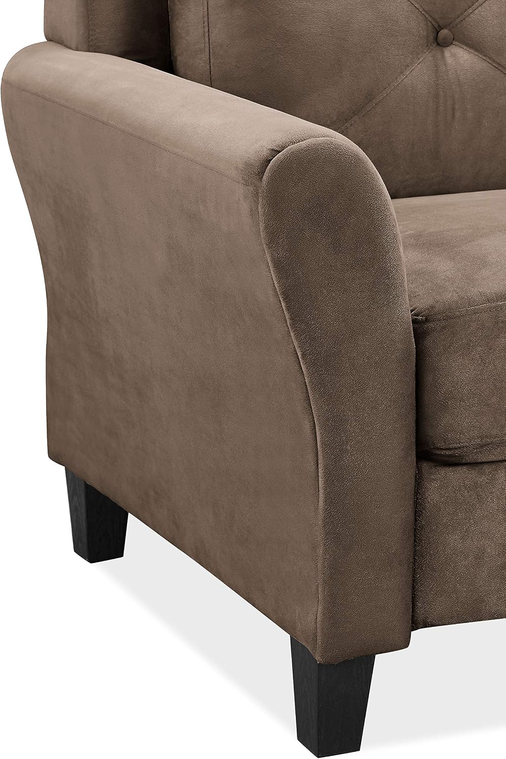 Studio Living Harrington 57.9" Loveseat, Transitional Modern, Pocket Coil Comfort, Easy Assembly, Microfiber Fabric, Dark Grey