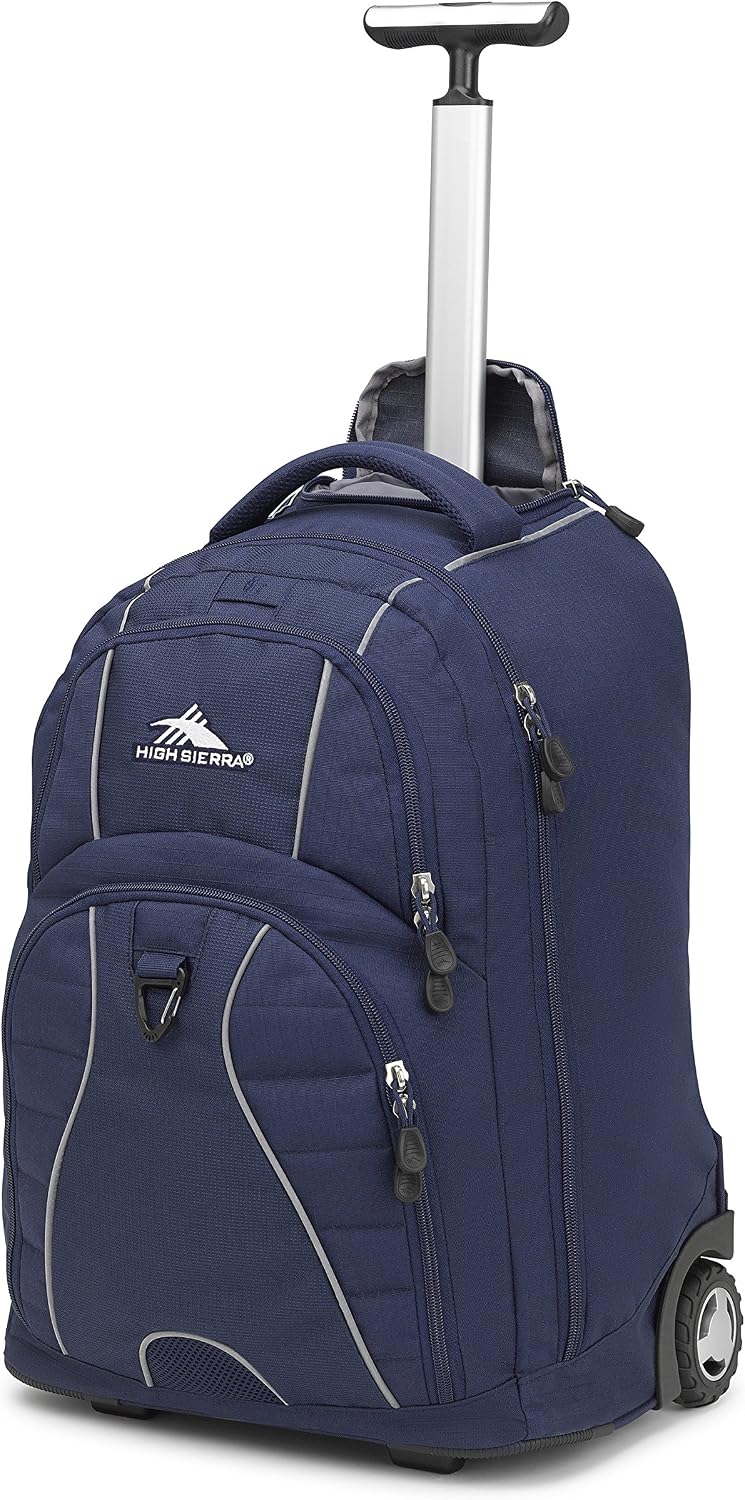 High Sierra Freewheel Wheeled Laptop Backpack, True Navy, 20.5 x 13.5 x 8-Inch
