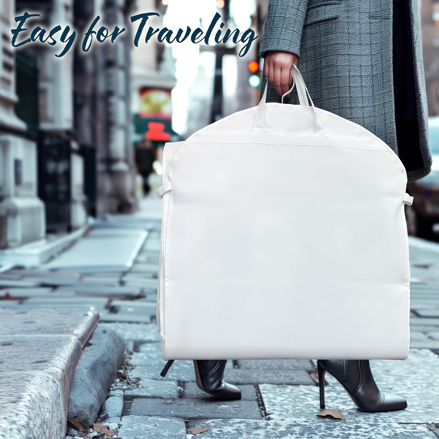 Simple Houseware 43" Travel Garment Bag with Pockets, Heavy Duty Suit Bag