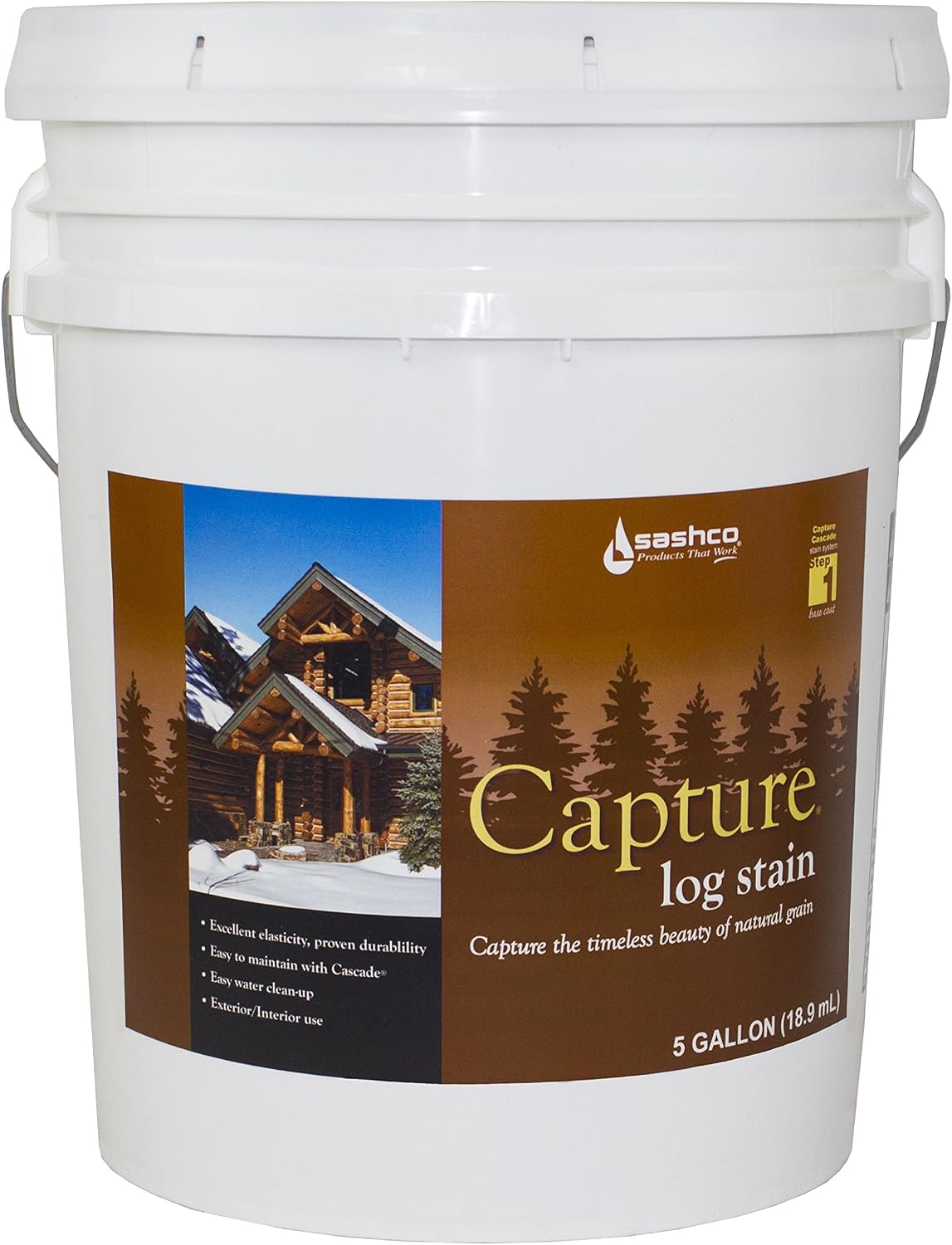 Sashco Capture Log Stain (Red Cedar) 5 Gallon Pail