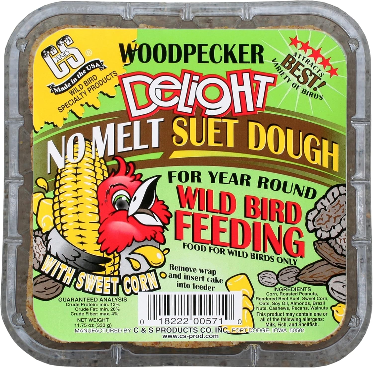 C&S Woodpecker Delight No-Melt Suet Dough