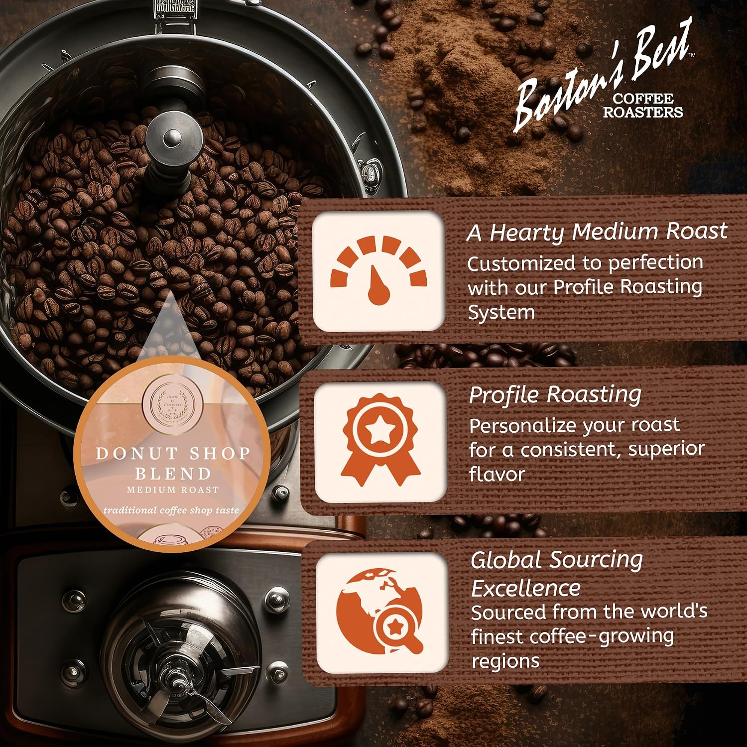Boston’s Best Coffee - Fall-Inspired Pumpkin Spice Medium Roast Gourmet Delicious Flavored Coffee, Premium Ground - 11 oz. / 311 g Bag