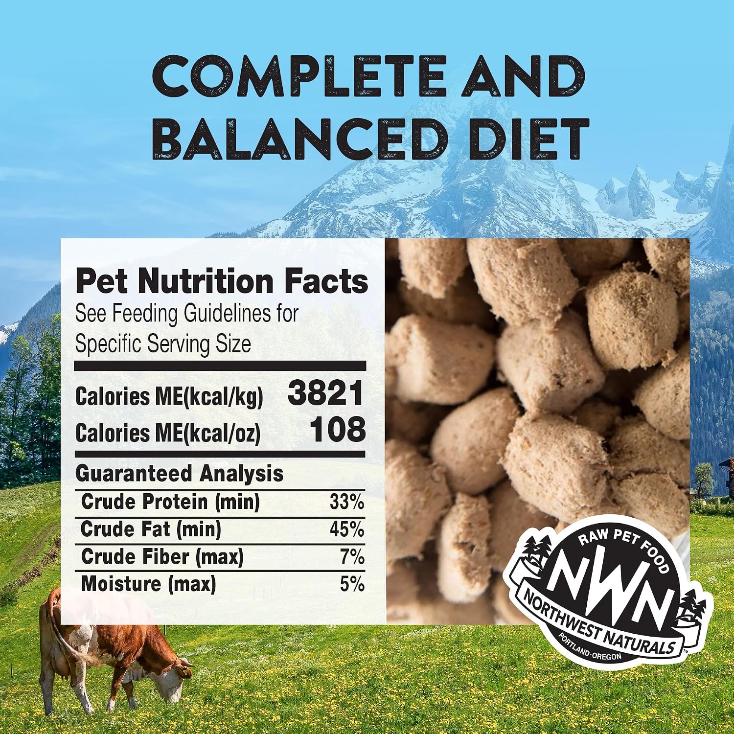 Northwest Naturals Freeze-Dried Turkey Cat & Kitten Food – Bite-Sized Nibbles – Healthy, Limited, Human-Grade Ingredients, All-Natural, High-Protein Raw Diet – Complete & Balanced, Made in USA, 11 oz