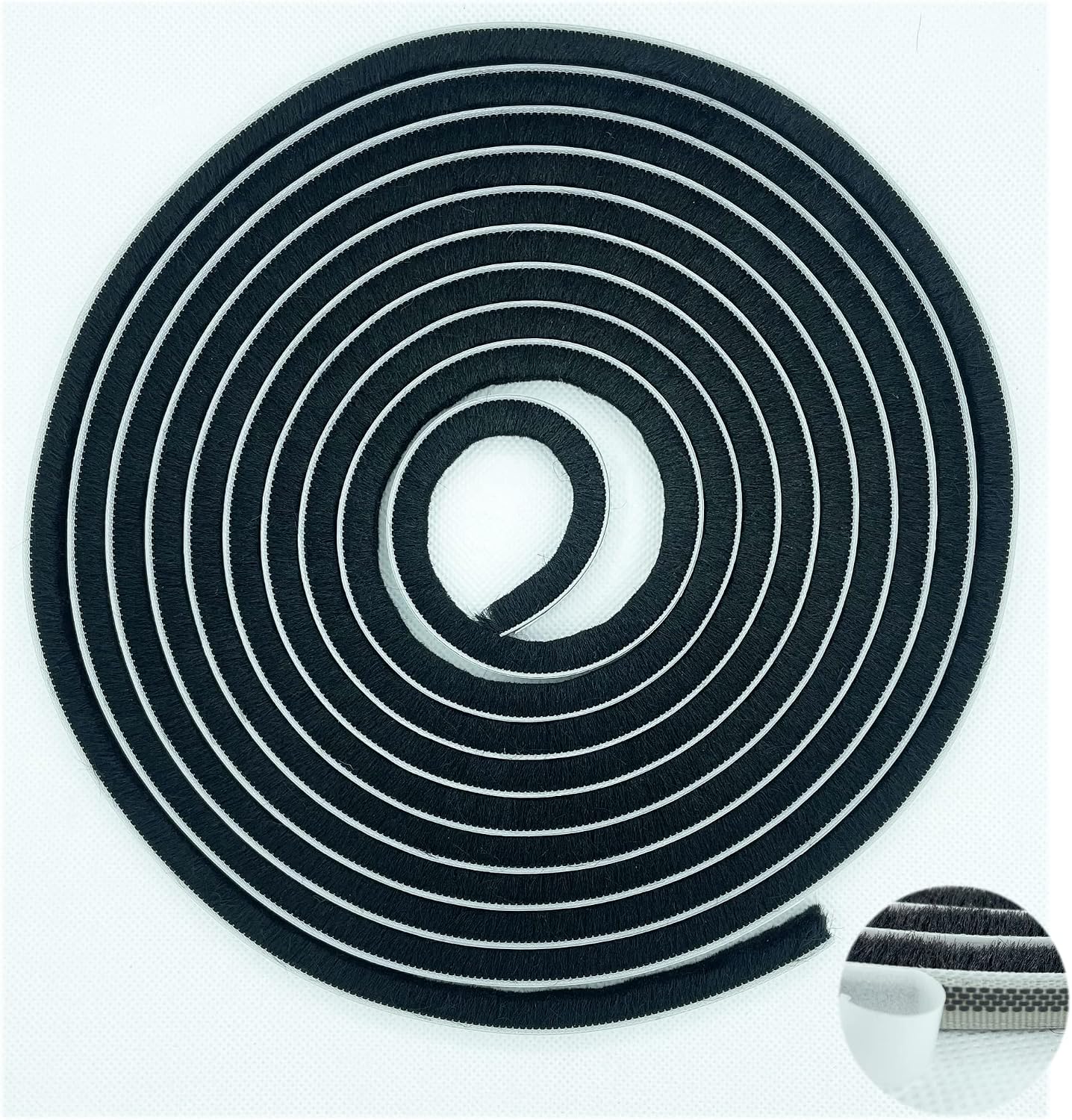 Self-Adhesive Pile Weather Stripping Seal for Sliding Windows and Door Frames, 16.5ft x 11/32 inch, Grey