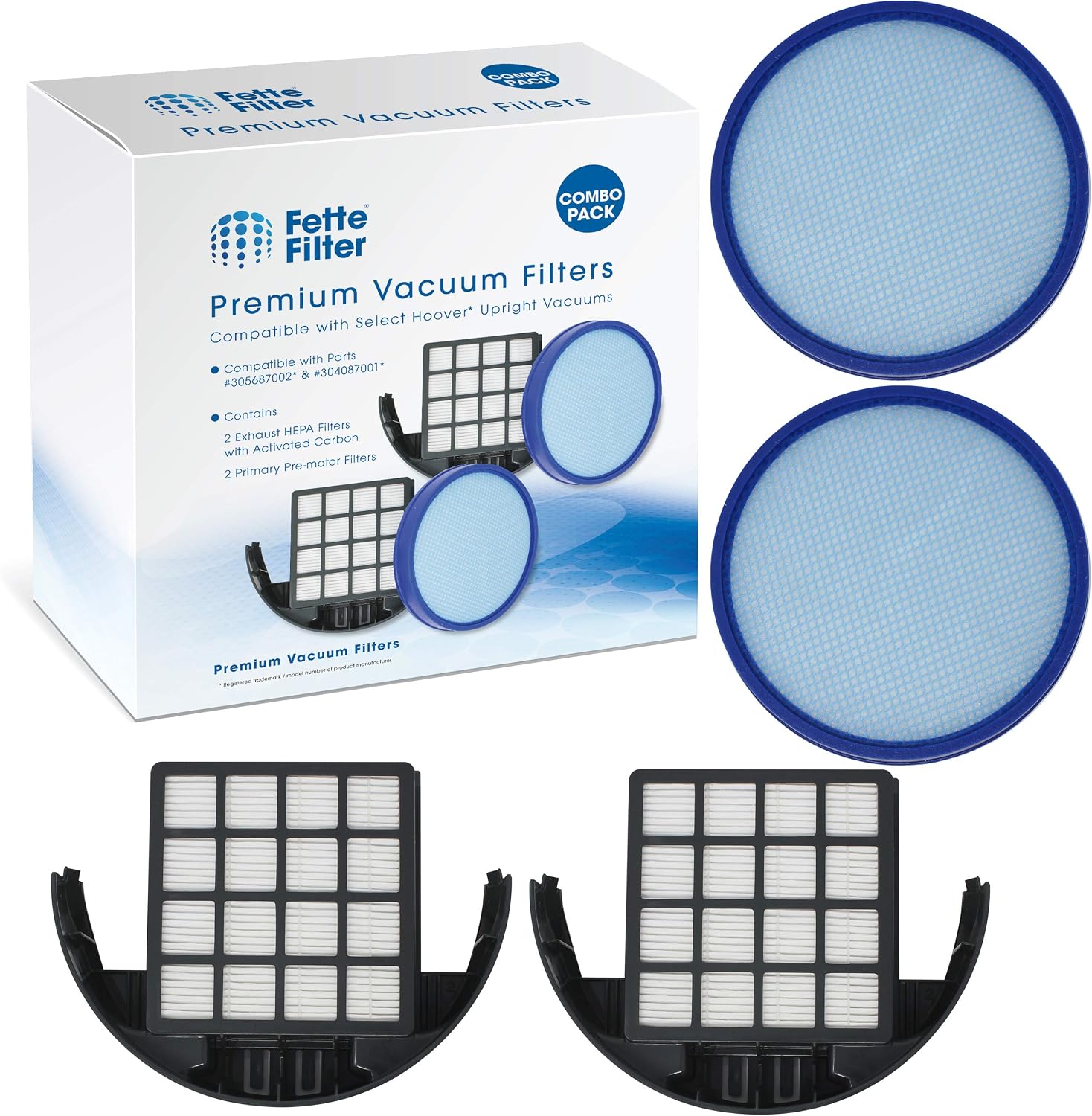 Fette Filter - Filter Sets Compatible with Hoover Windtunnel Models UH72630PC, UH72635, UH72600W, UH72630, UH72615, UH72600, UH70831