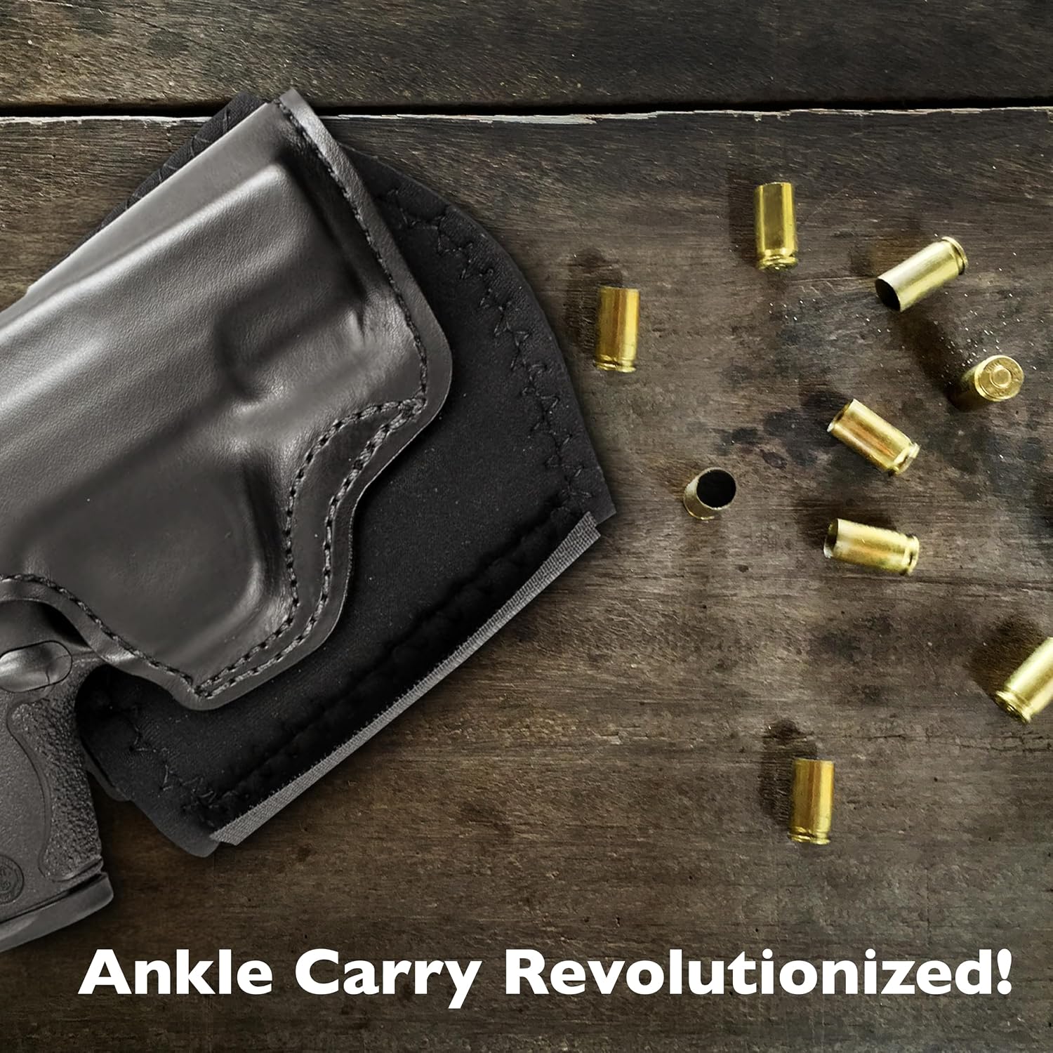 Desantis Die Hard Ankle Rig - Right Hand Draw, Black | Fits S&W M&P SHIELD 9/40, M2.0 9/40, 9 SHIELD PLUS, Concealed Ankle Holster
