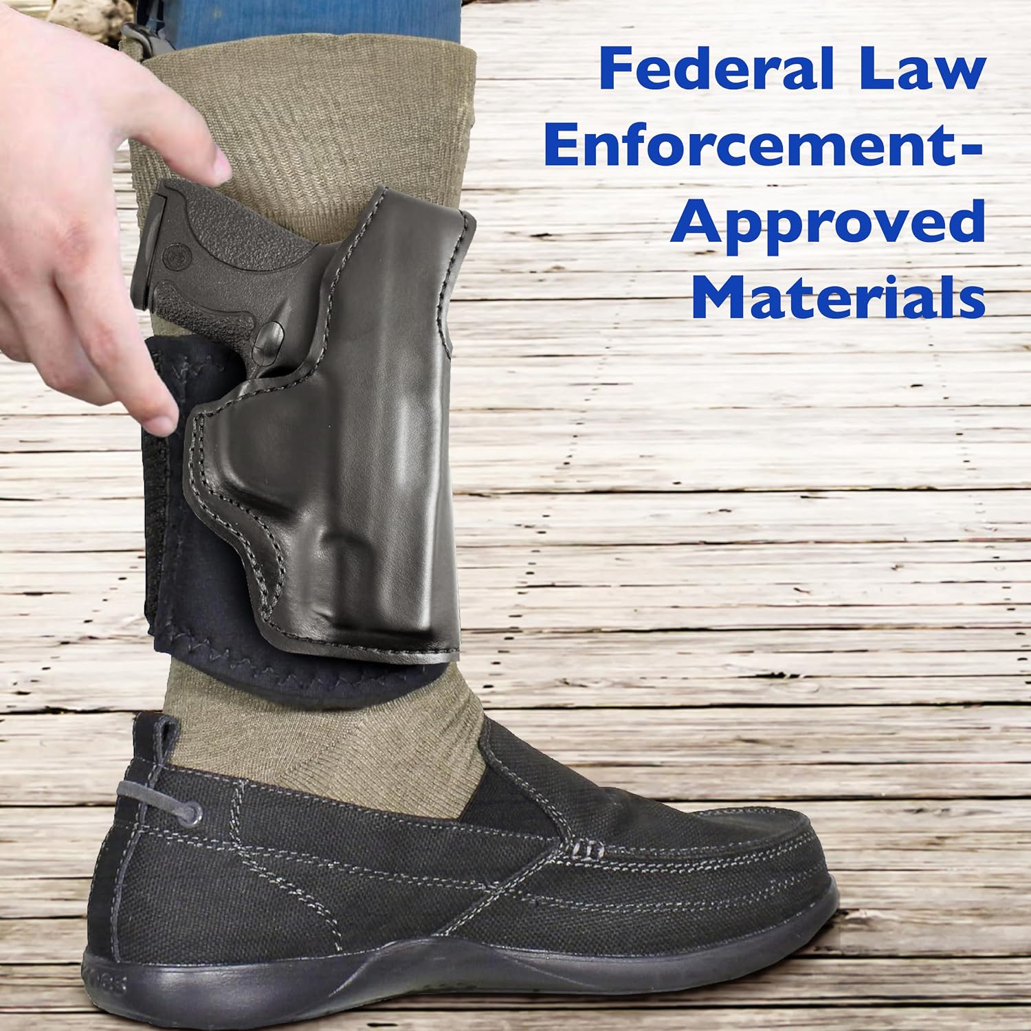 Desantis Die Hard Ankle Rig - Right Hand Draw, Black | Fits S&W M&P SHIELD 9/40, M2.0 9/40, 9 SHIELD PLUS, Concealed Ankle Holster